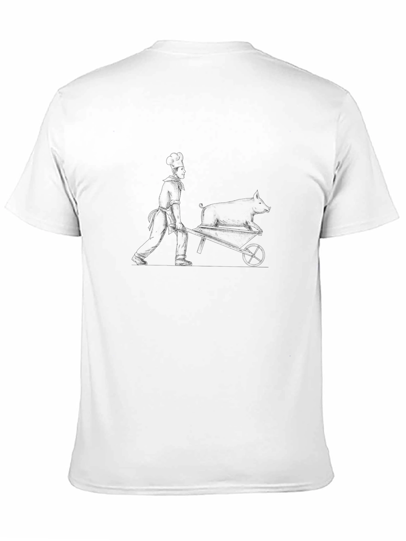 Chef and Pig Wheelbarrow Graphic Tee - Black