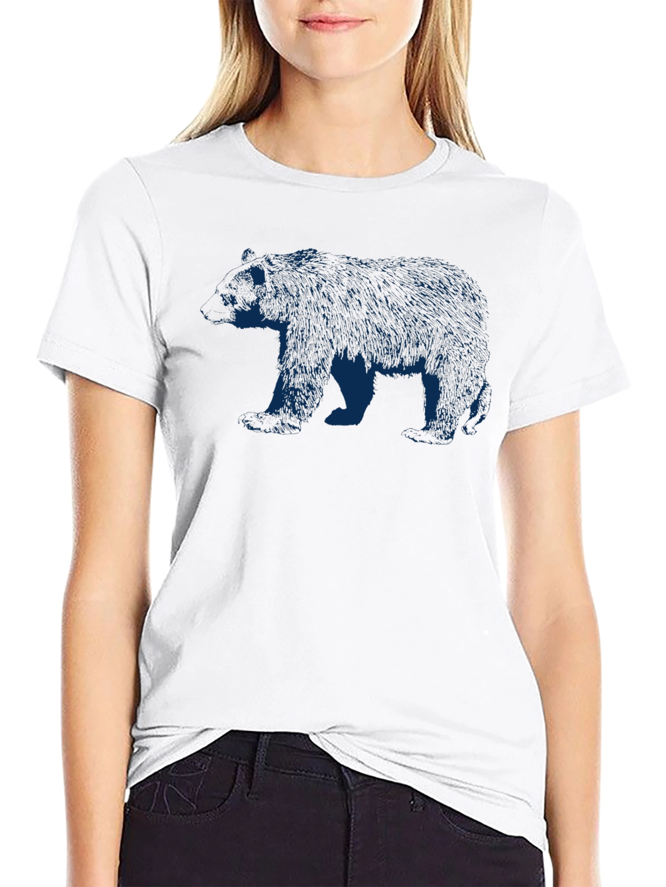 Bear Graphic Black T-Shirt | Nature Inspired Casual Tee