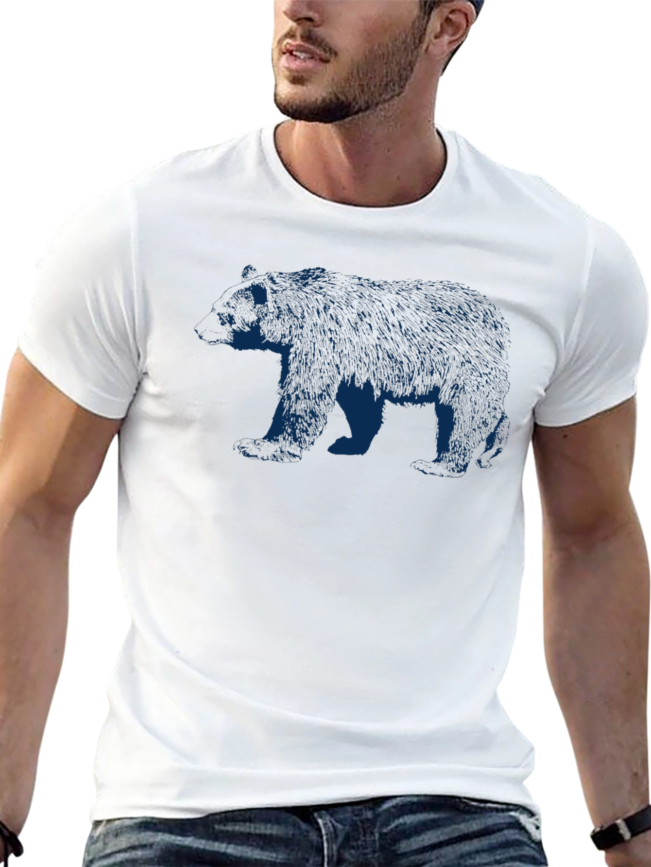 Bear Graphic Black T-Shirt | Nature Inspired Casual Tee