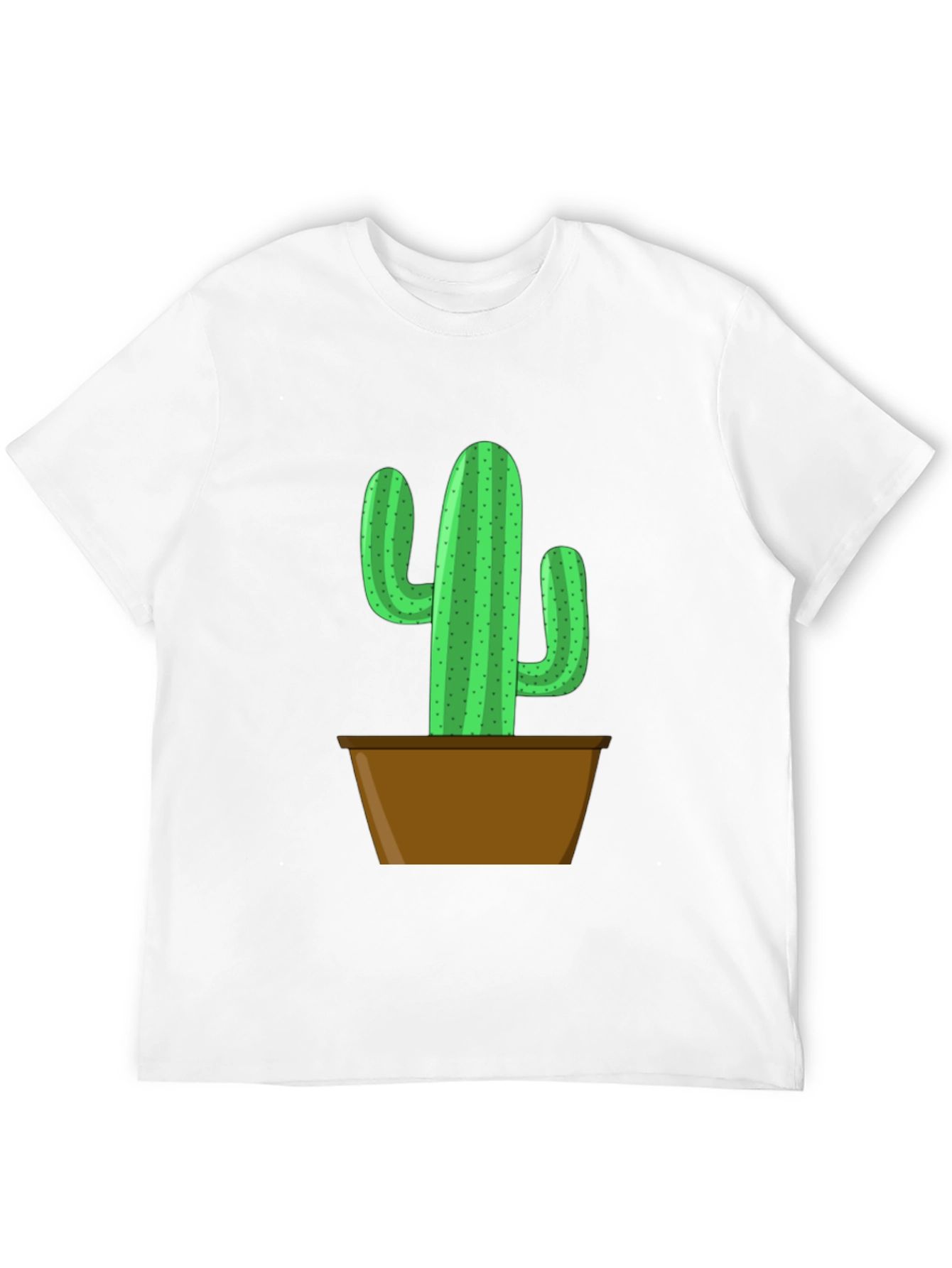 Potted Cactus Graphic Tee - Black Cotton Blend