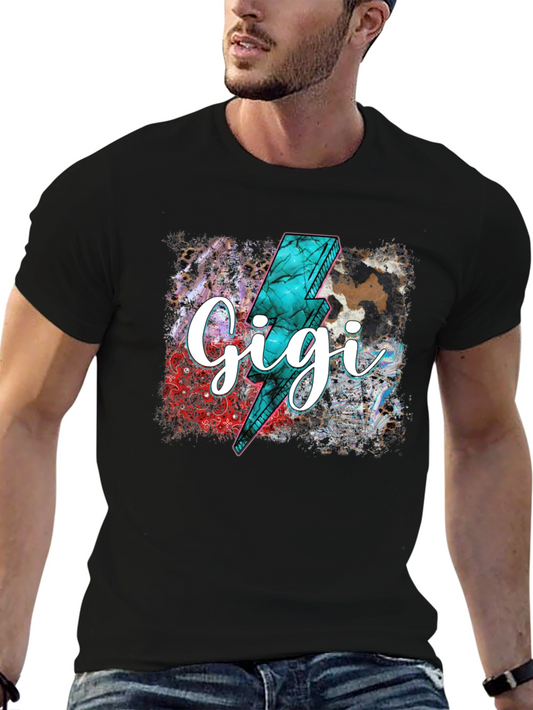 Gigi Lightning Bolt Graphic Tee - Trendy Comfort