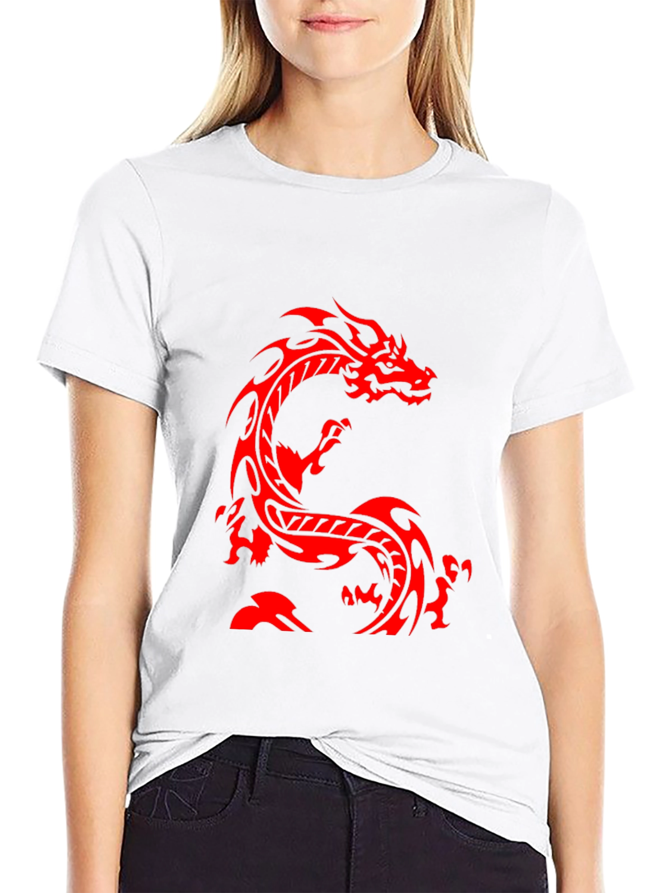 Red Dragon Graphic Black T-Shirt - Casual Style