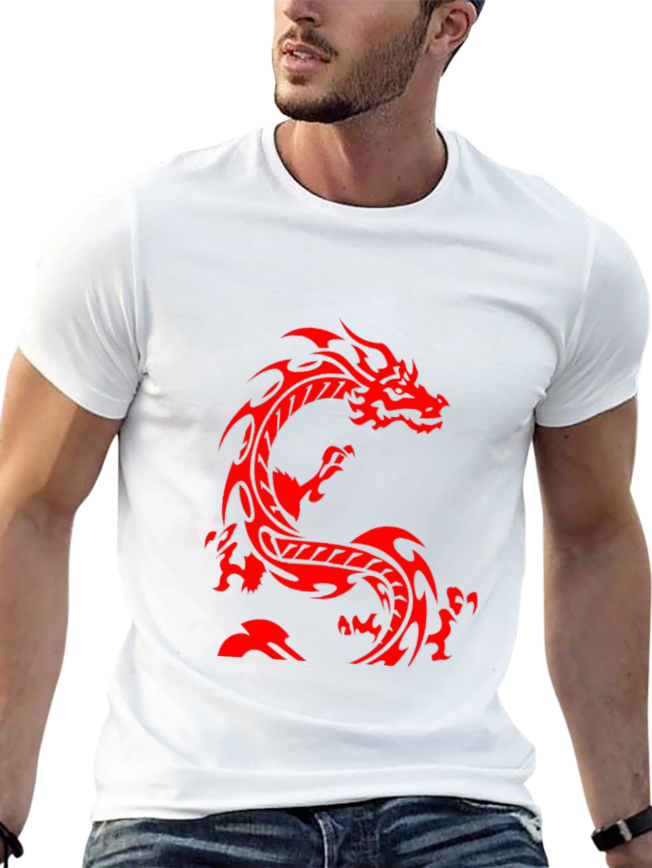 Red Dragon Graphic Black T-Shirt - Casual Style