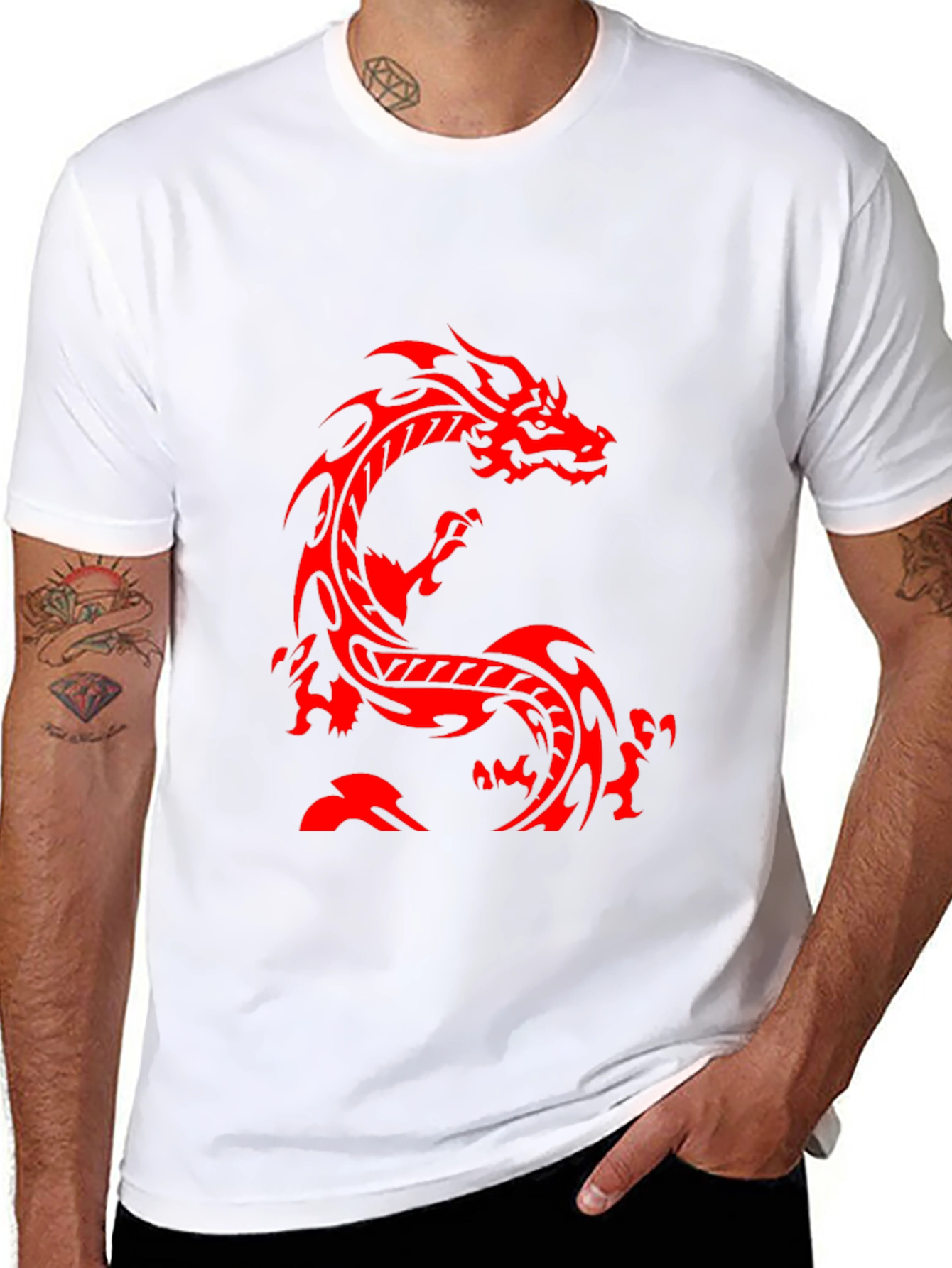 Red Dragon Graphic Black T-Shirt - Casual Style