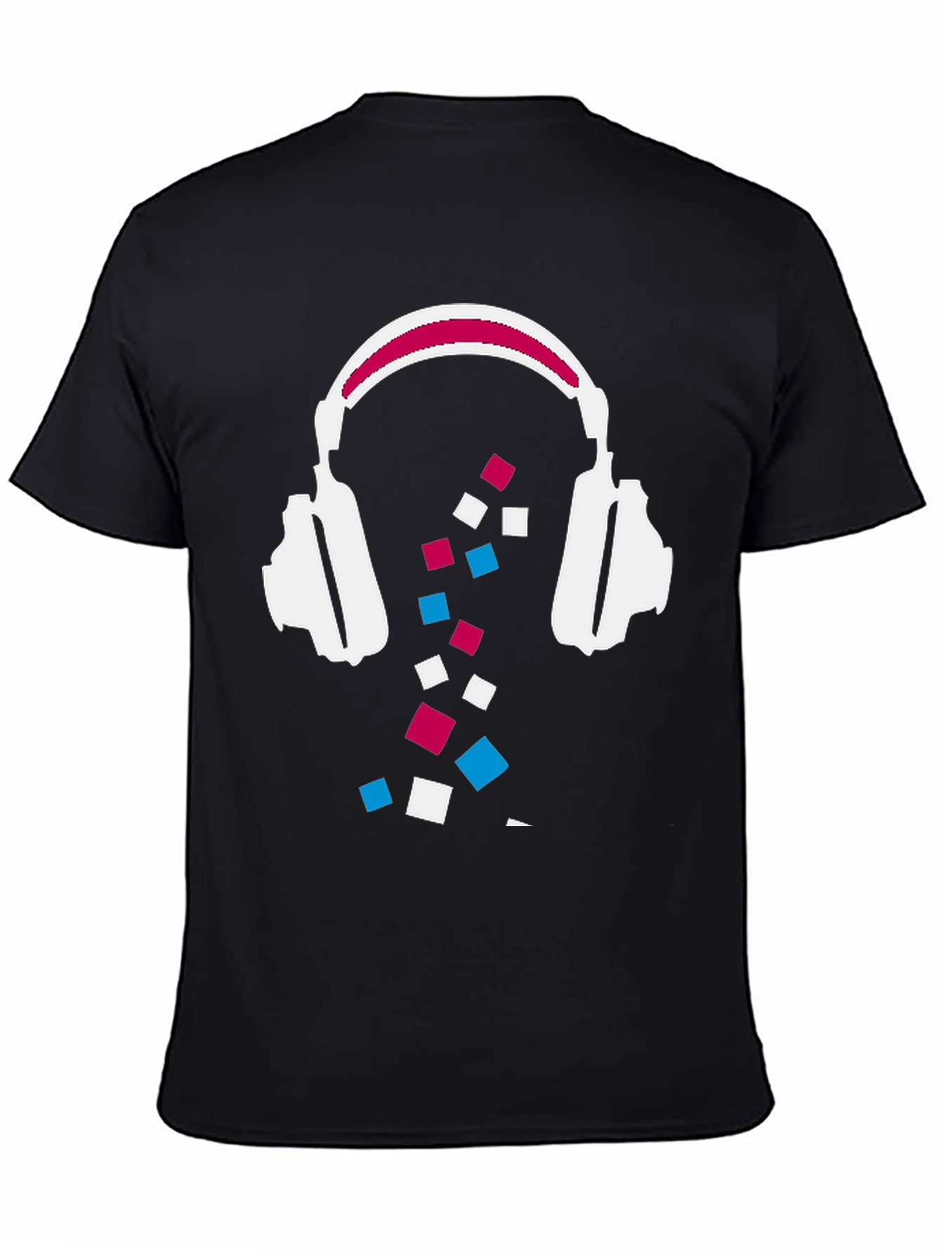 Abstract Headphones Graphic Tee - Black