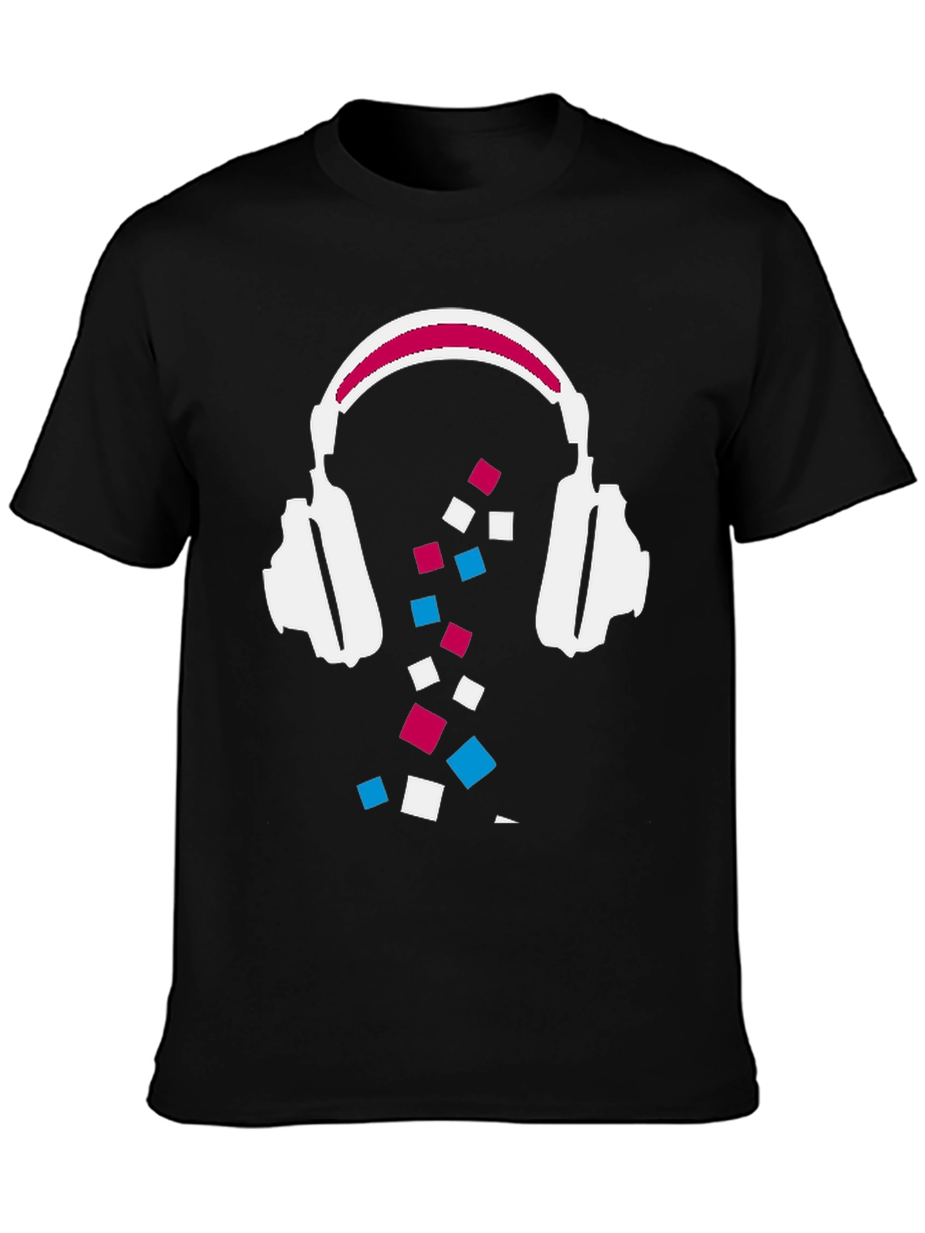 Abstract Headphones Graphic Tee - Black
