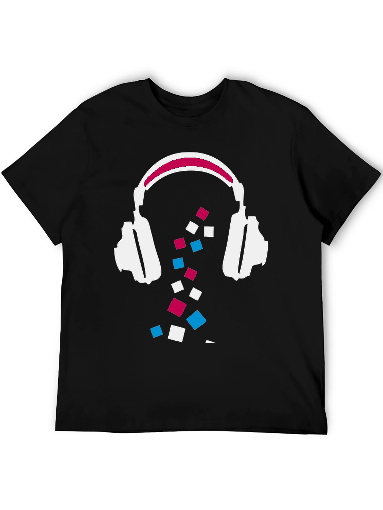 Abstract Headphones Graphic Tee - Black