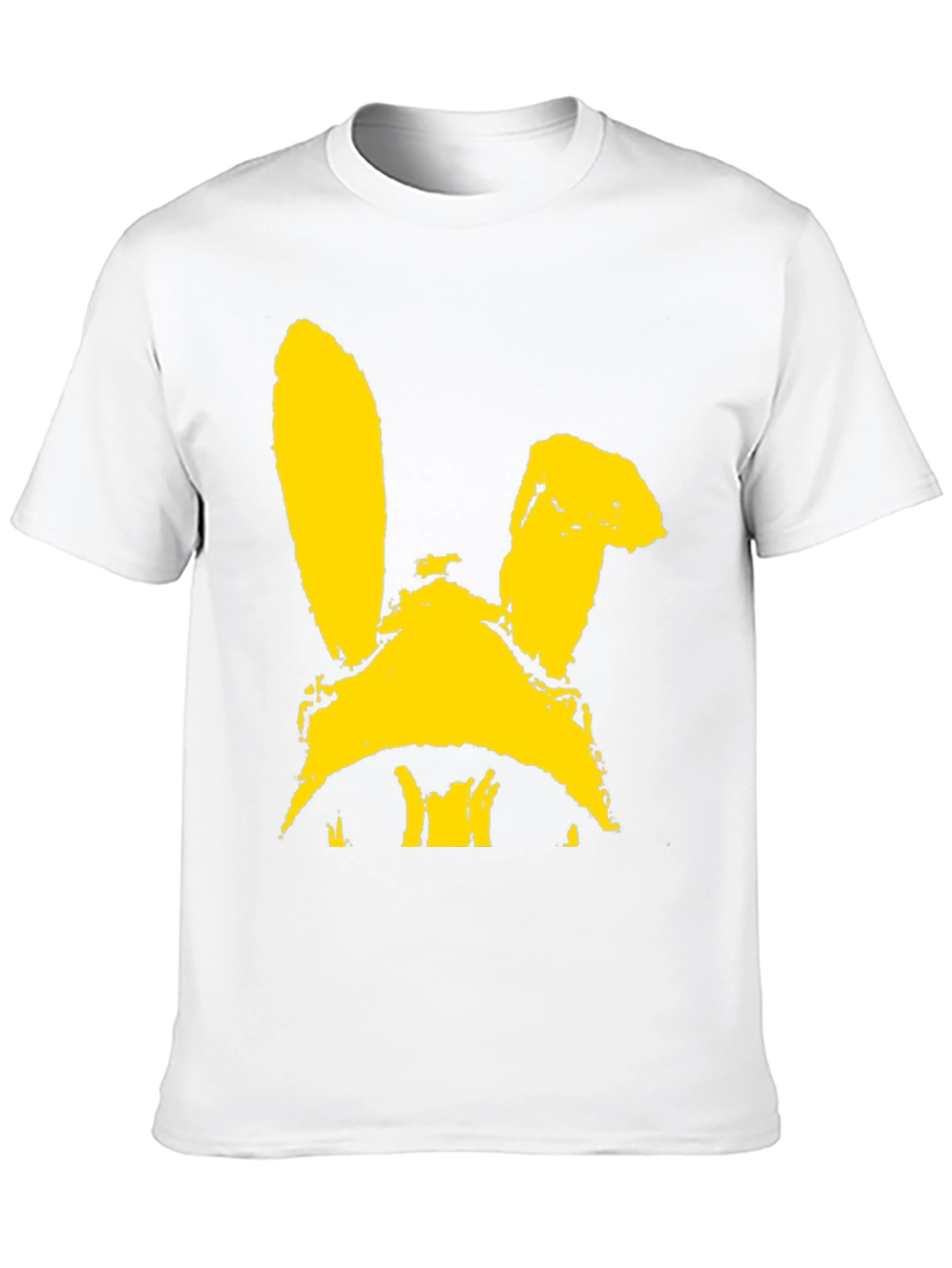 Black T-Shirt with Yellow Bunny Graphic