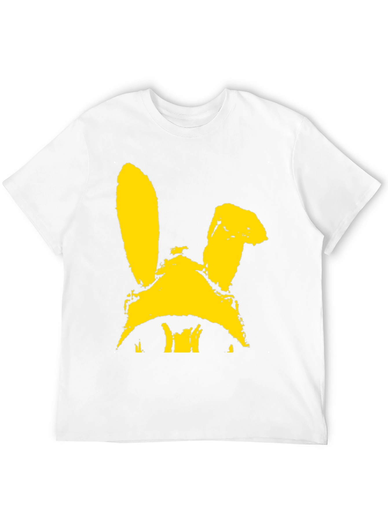 Black T-Shirt with Yellow Bunny Graphic