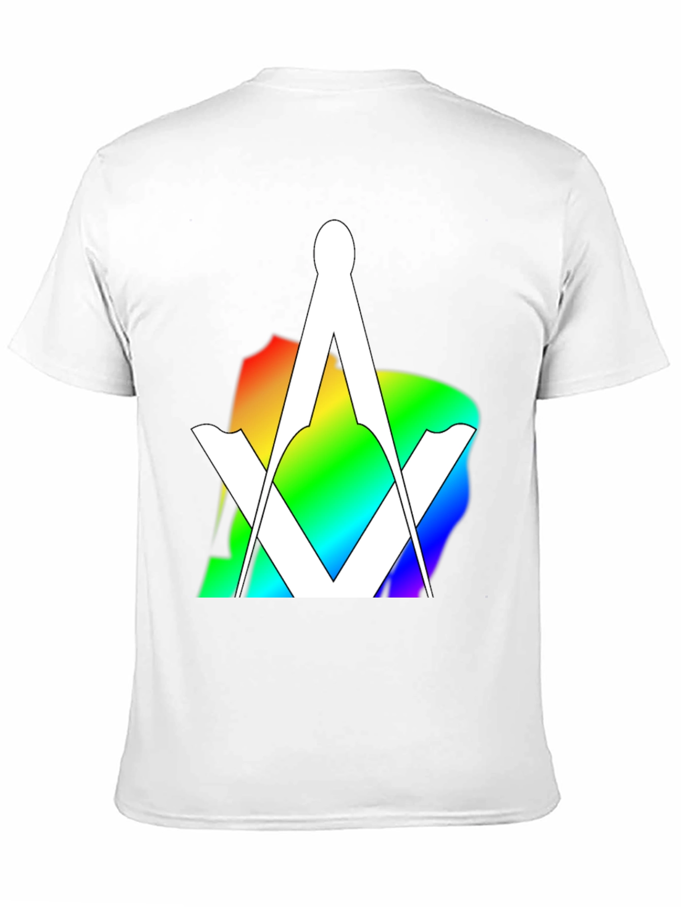 Rainbow Masonic T-Shirt - Square & Compass Design