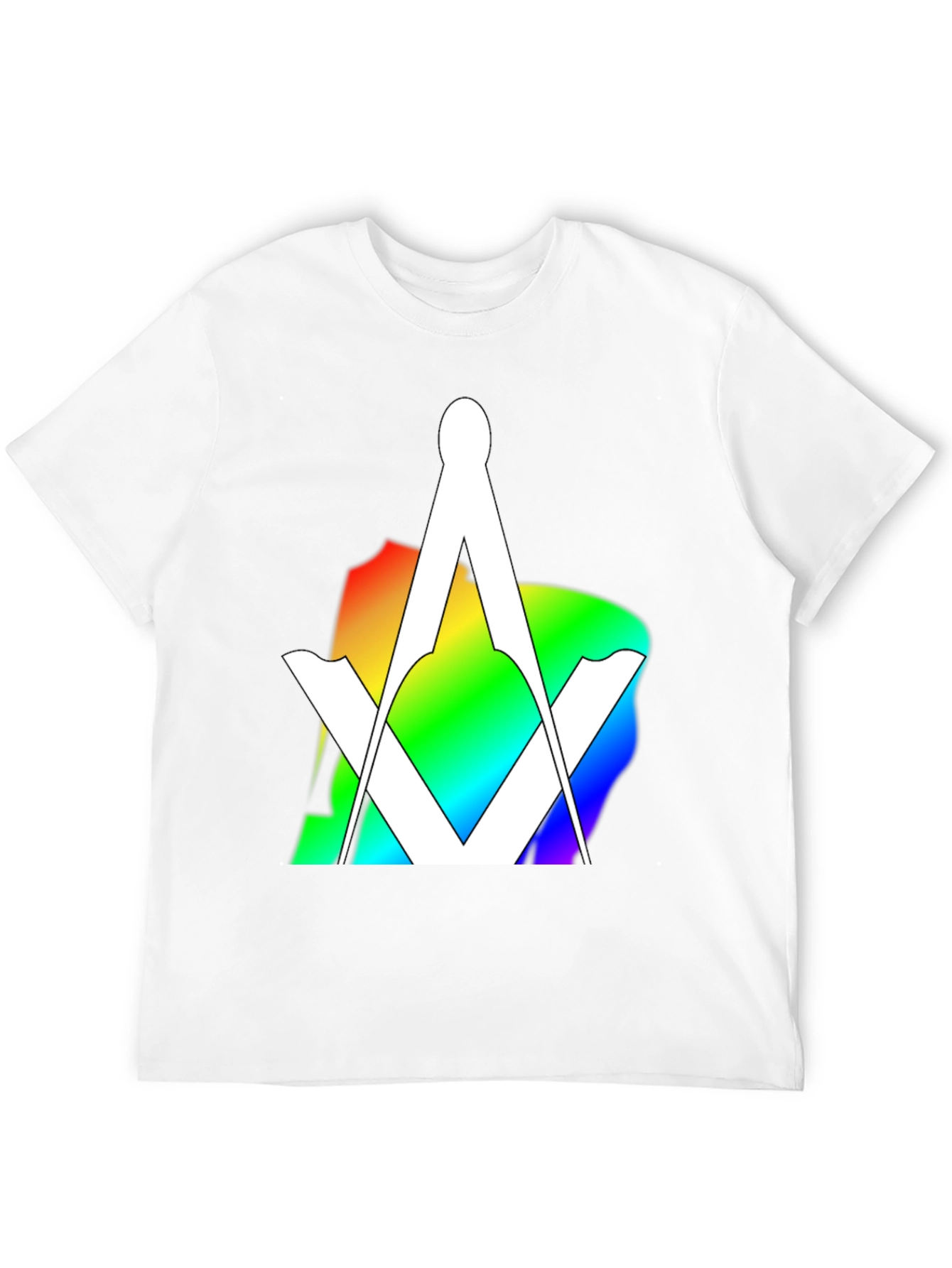 Rainbow Masonic T-Shirt - Square & Compass Design