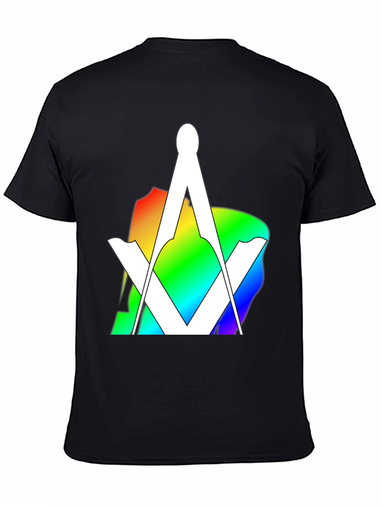 Rainbow Masonic T-Shirt - Square & Compass Design