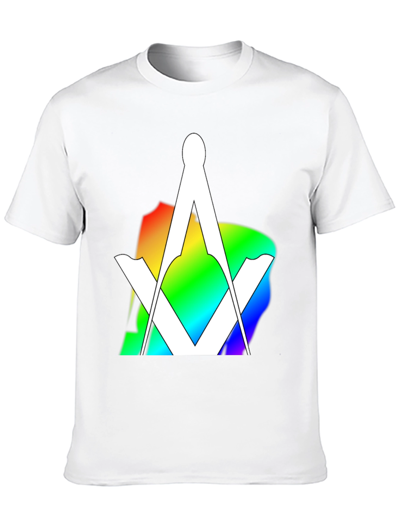 Rainbow Masonic T-Shirt - Square & Compass Design