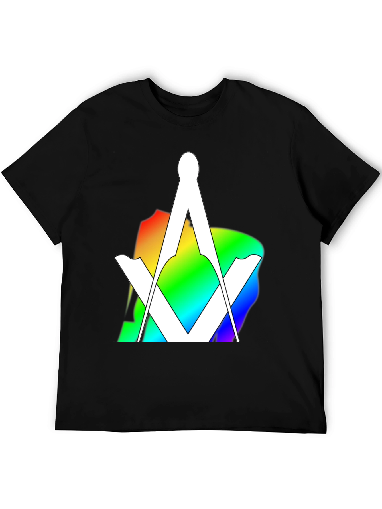 Rainbow Masonic T-Shirt - Square & Compass Design