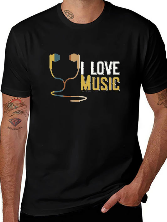 I Love Music Graphic T-Shirt - Unisex Cotton Tee
