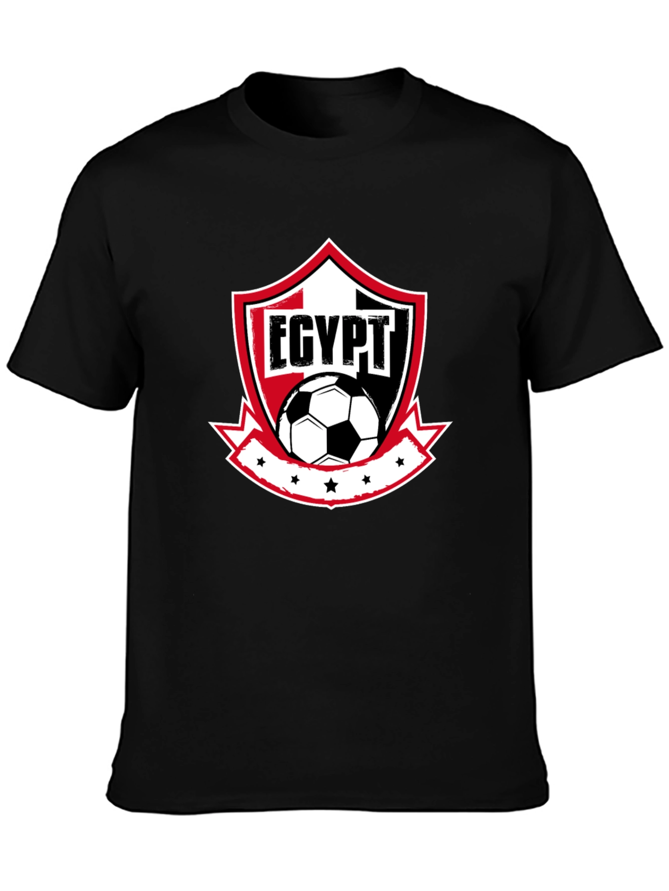Egypt Soccer T-Shirt - Black Cotton Blend
