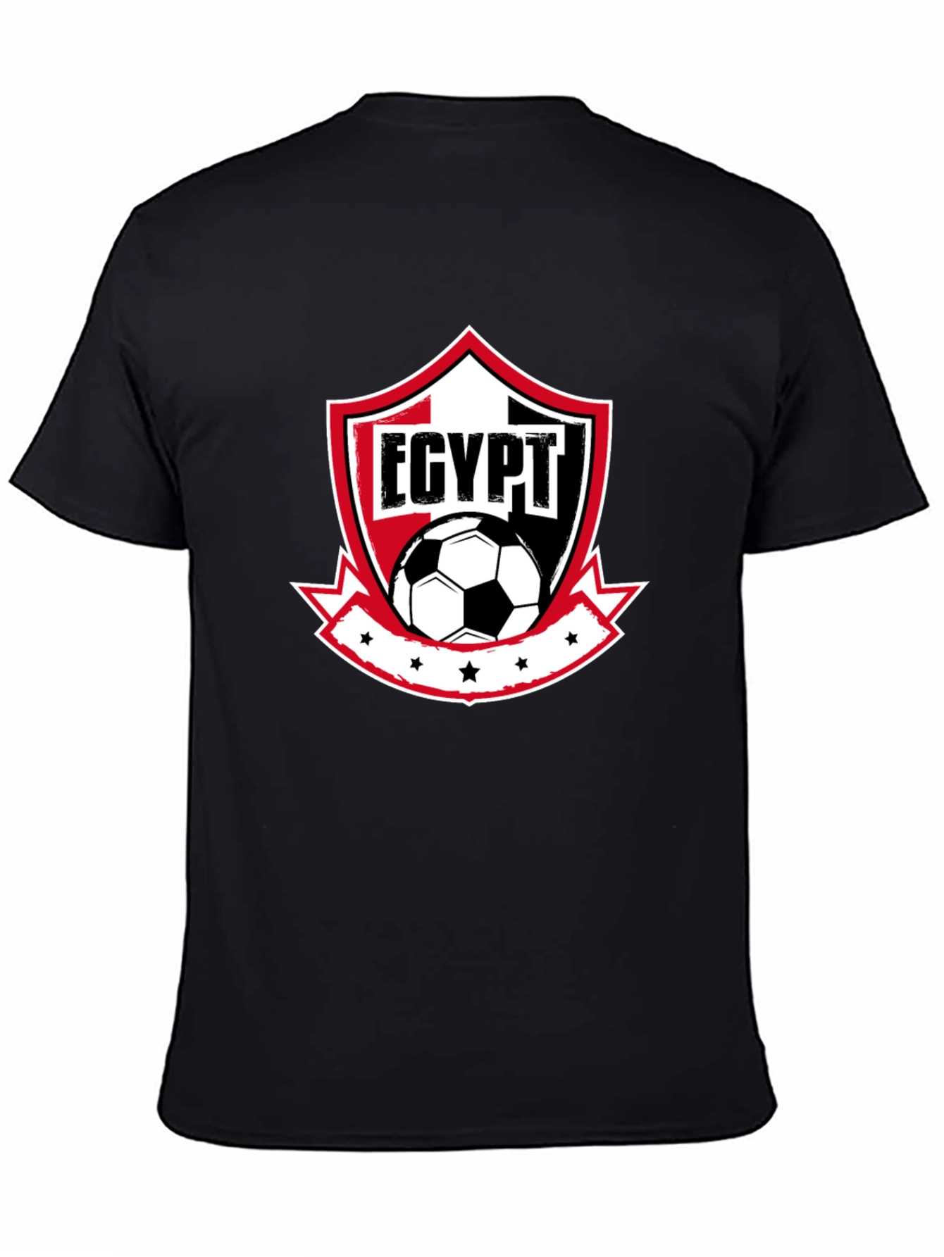 Egypt Soccer T-Shirt - Black Cotton Blend