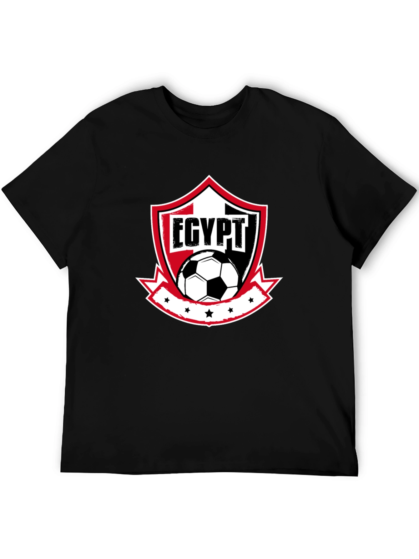 Egypt Soccer T-Shirt - Black Cotton Blend