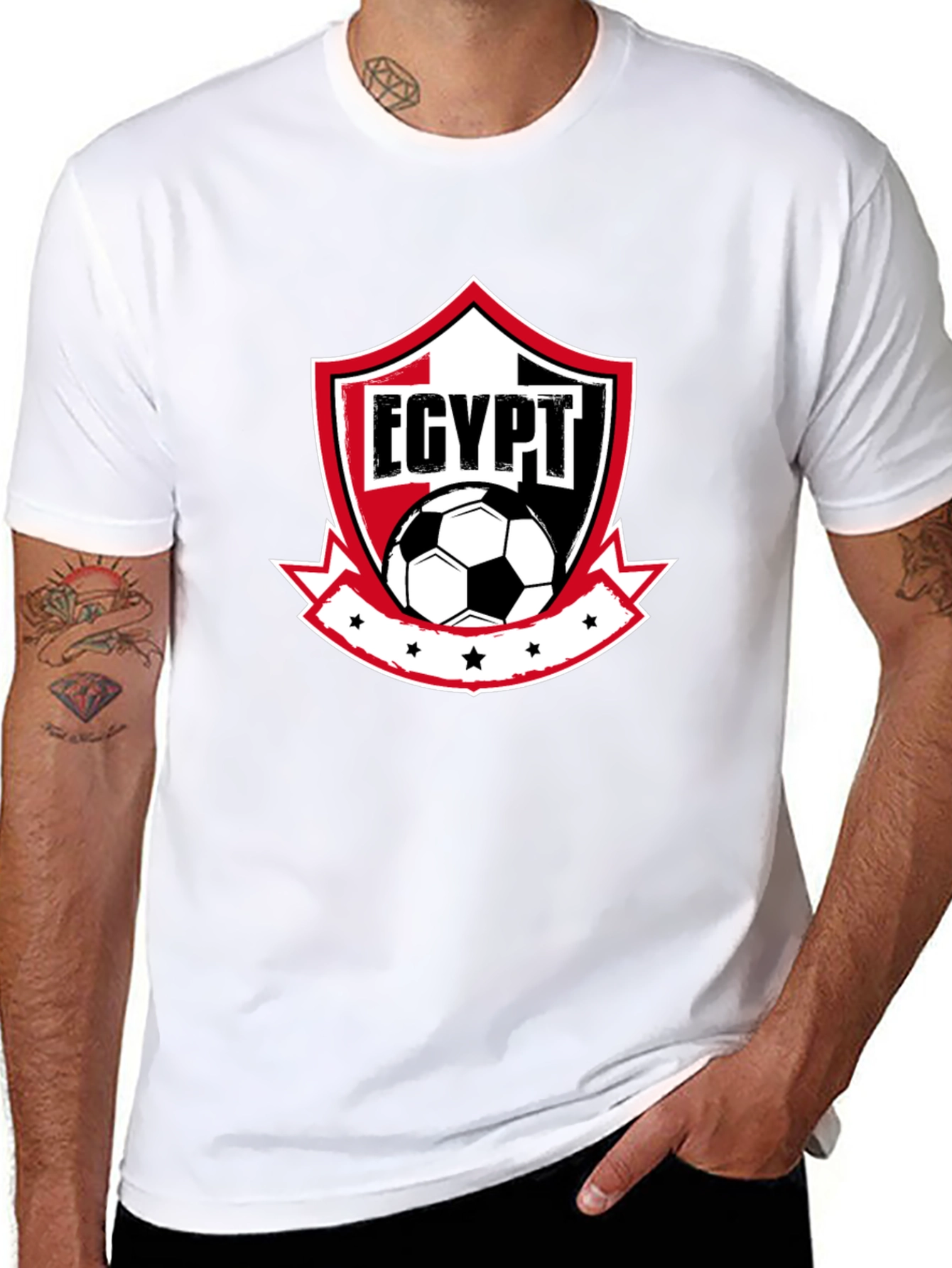Egypt Soccer T-Shirt - Black Cotton Blend