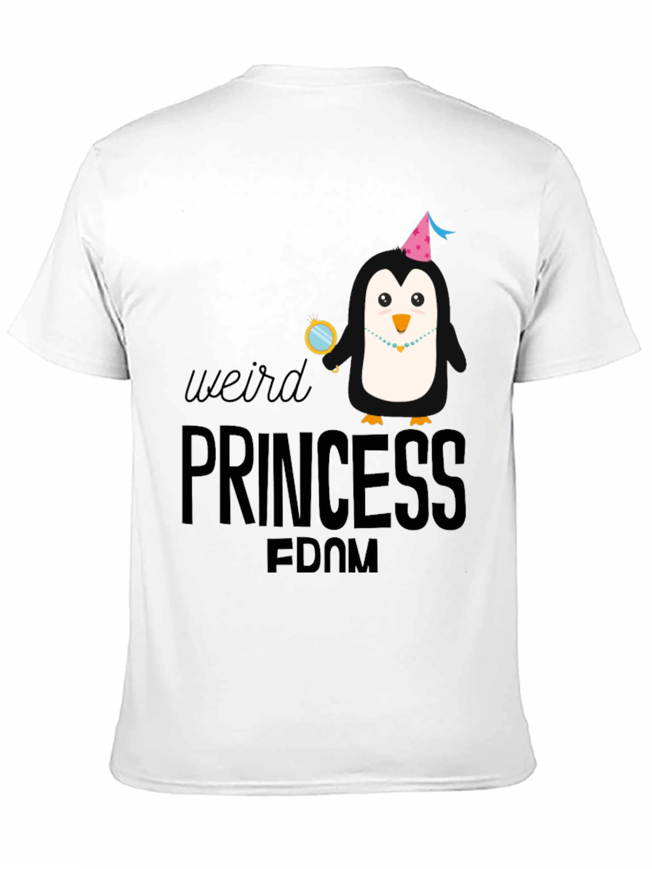 Weird Princess Penguin T-Shirt - Black Cotton Tee