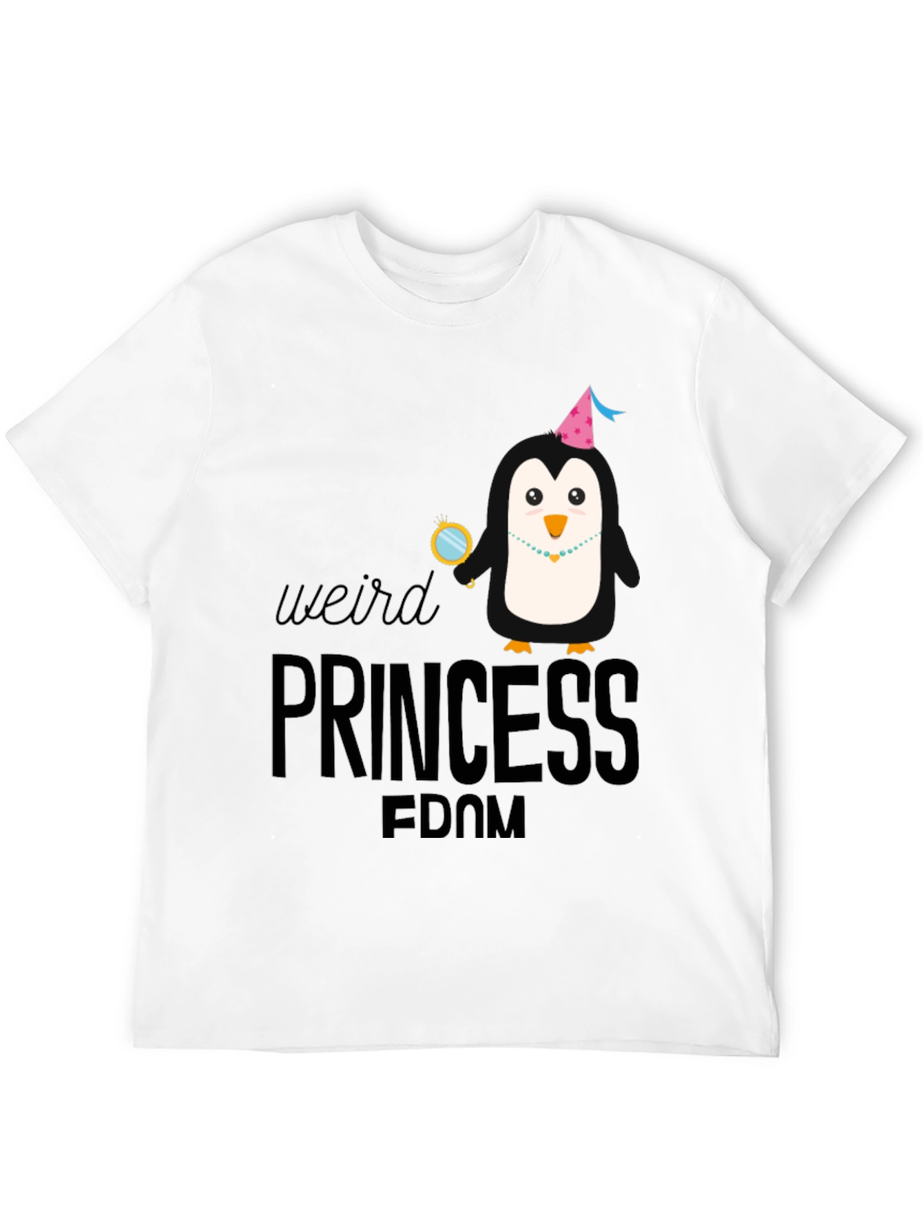 Weird Princess Penguin T-Shirt - Black Cotton Tee