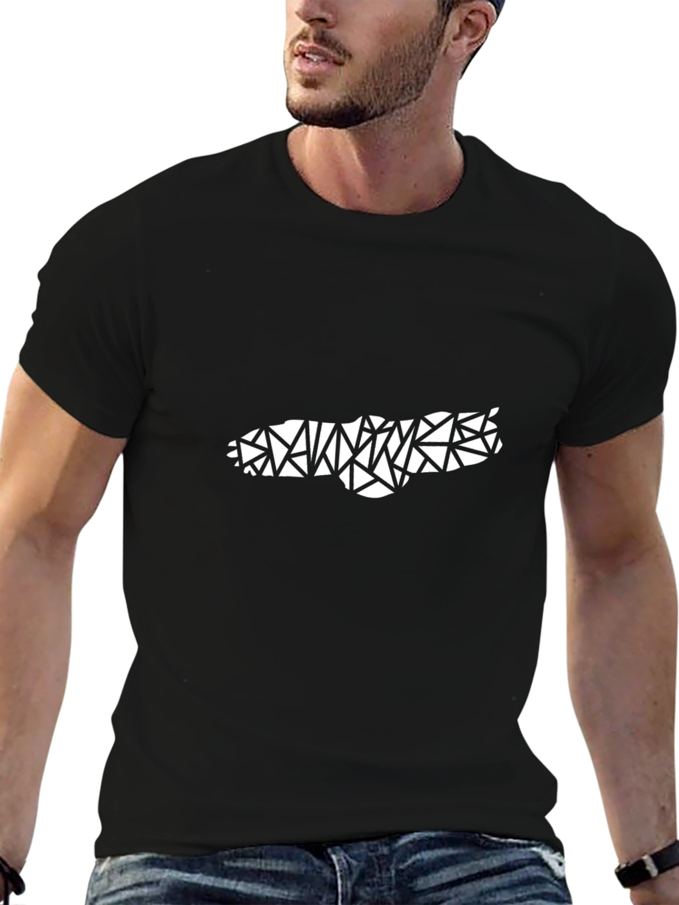 Geometric Style Black T-Shirt