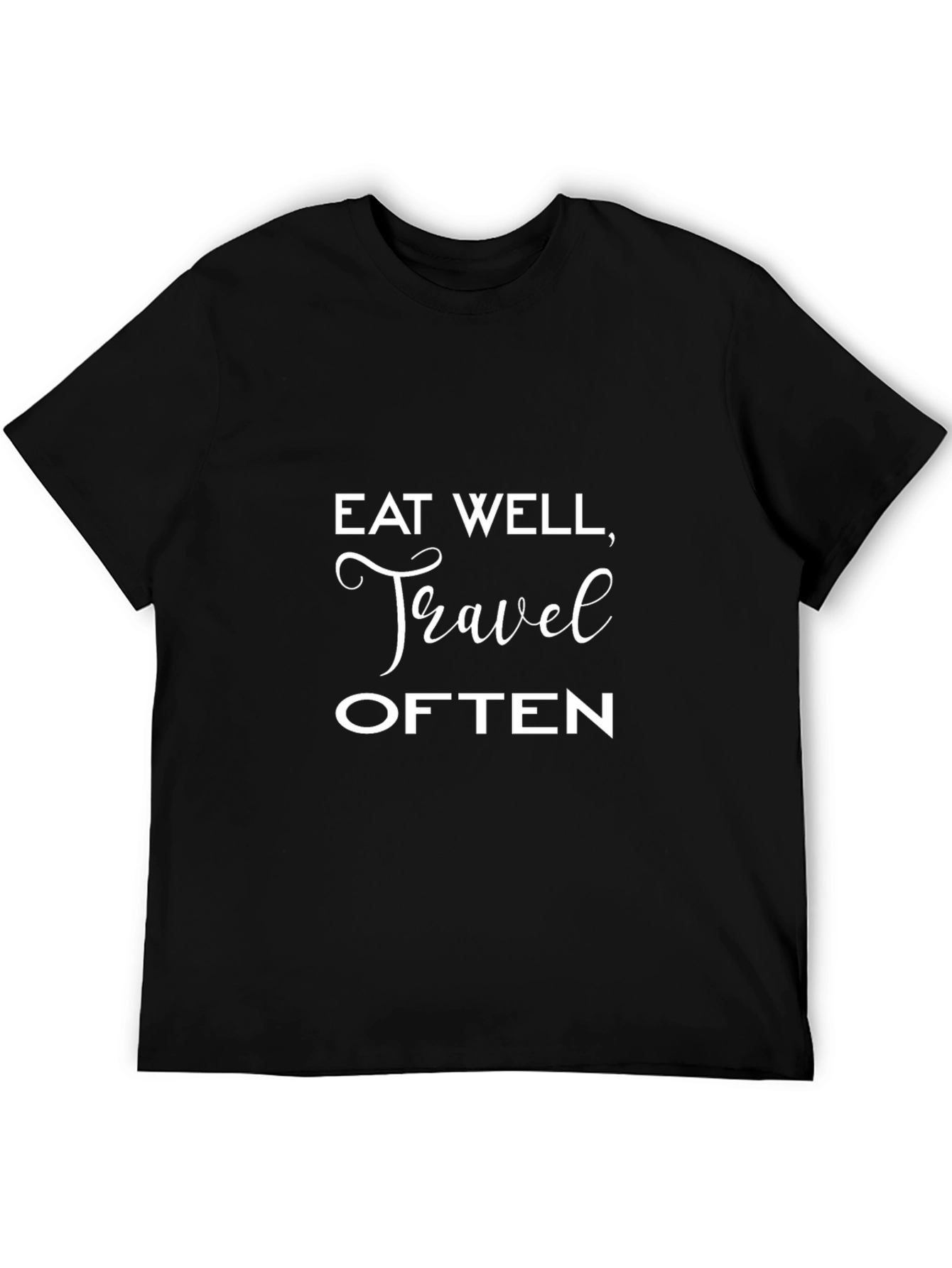 Eat Well Travel Often Black T-Shirt