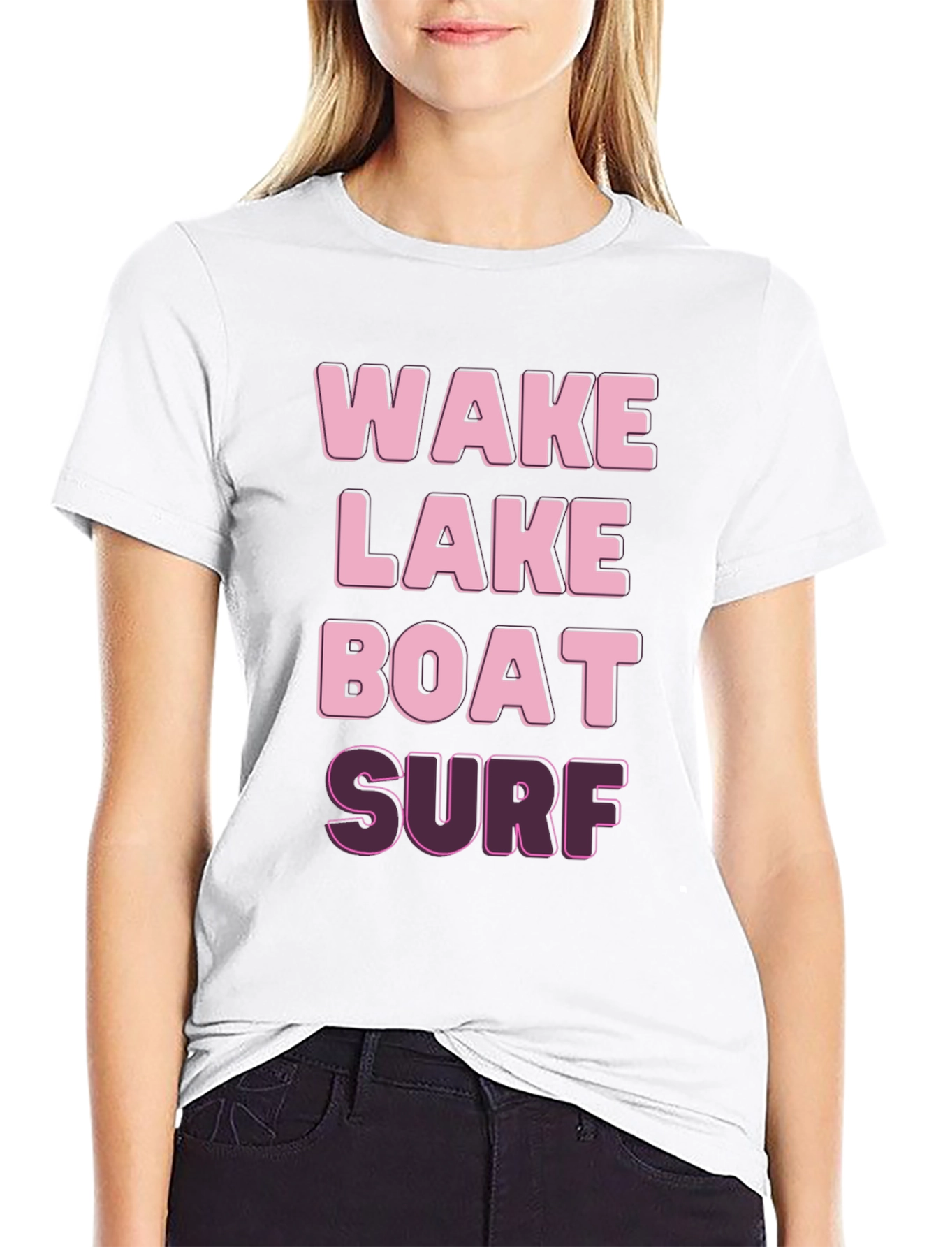 Wake Lake Boat Surf Graphic Tee