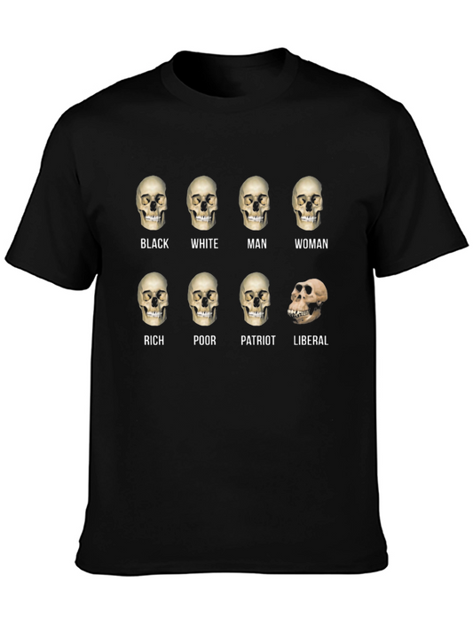 Humorous Skull Equality Graphic Tee