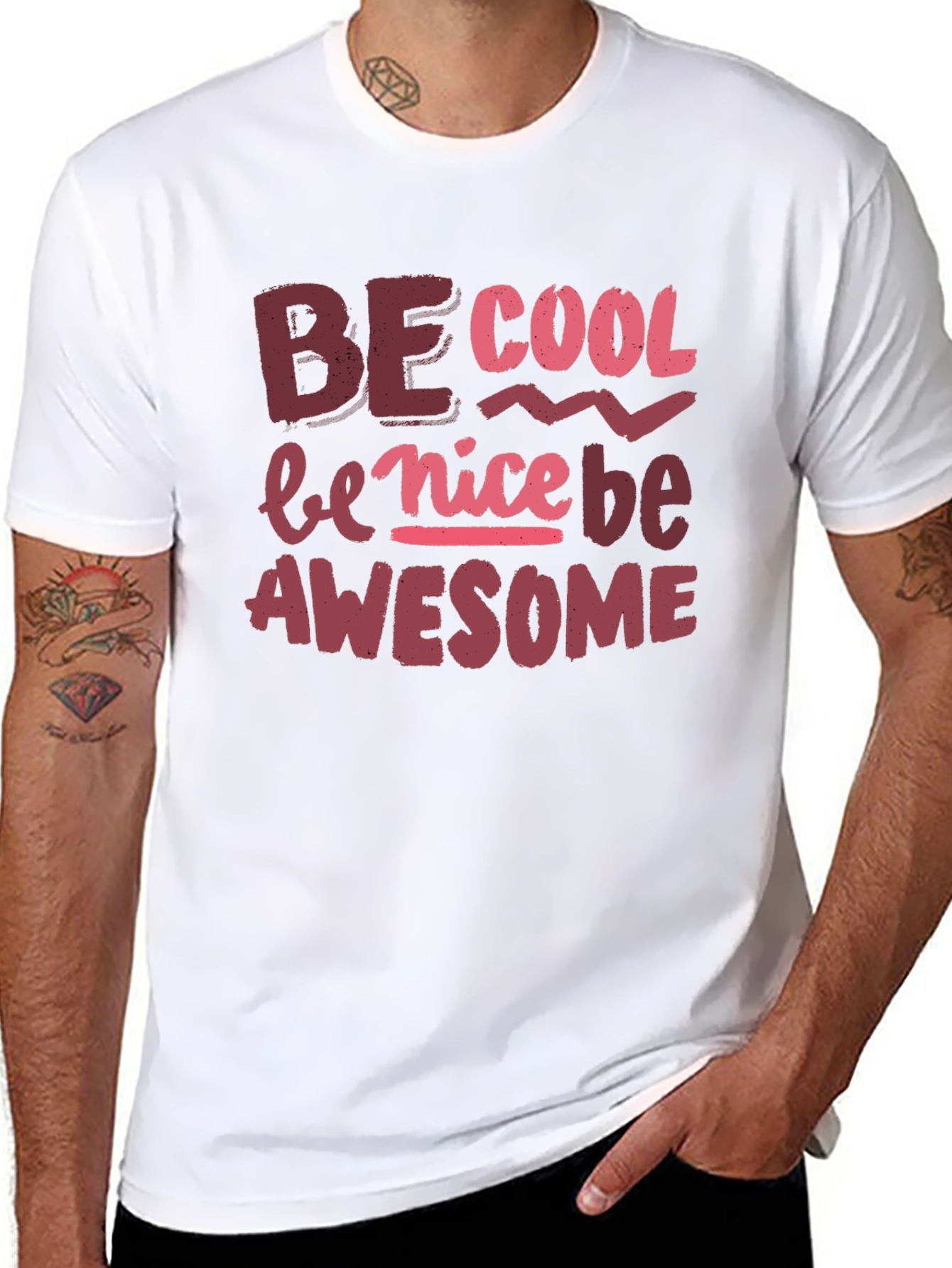 Be Cool Nice Awesome Black Graphic Tee