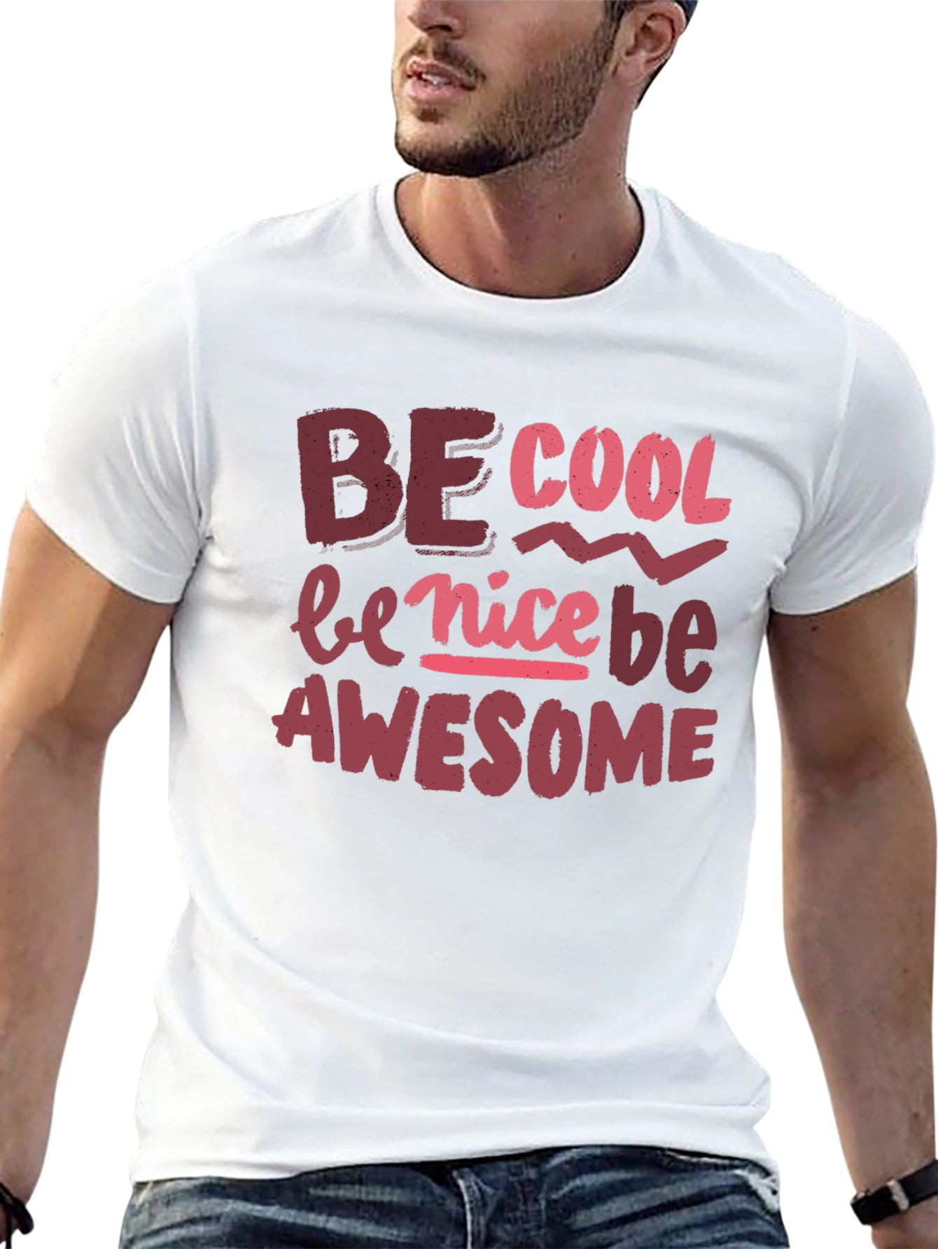 Be Cool Nice Awesome Black Graphic Tee