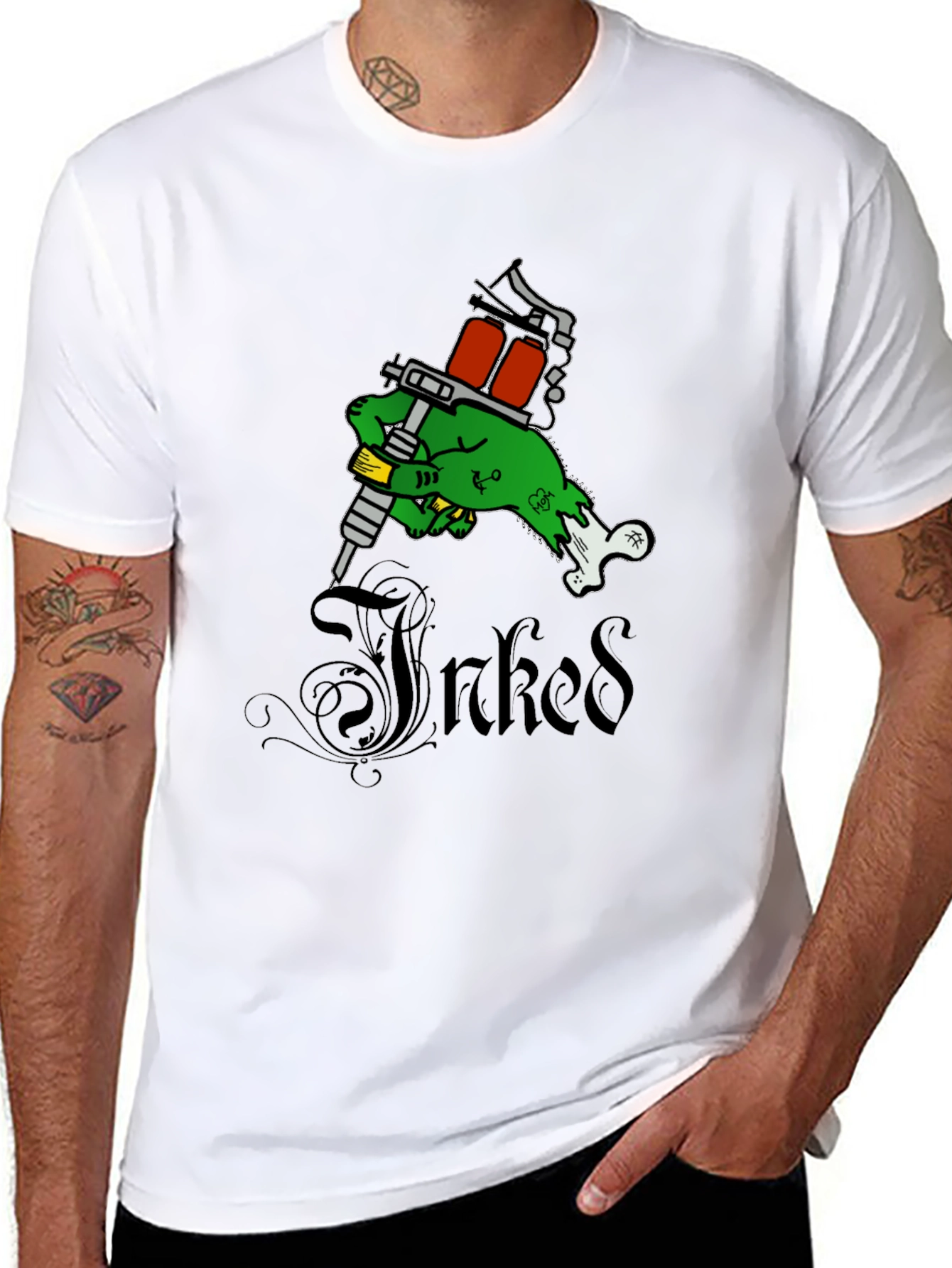 Inked Zombie Hand Tattoo Artist Graphic Tee