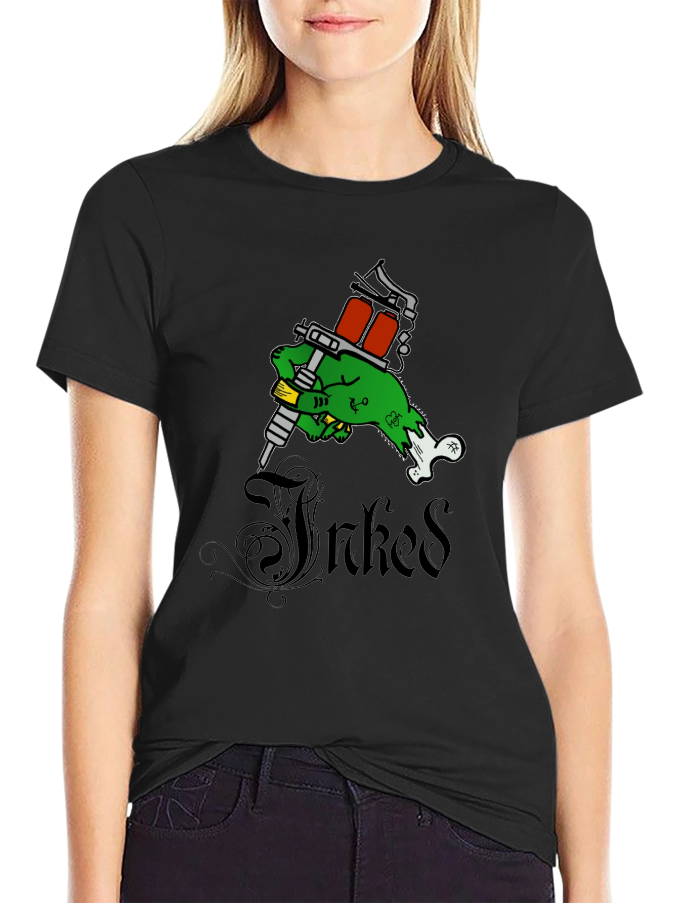 Inked Zombie Hand Tattoo Artist Graphic Tee