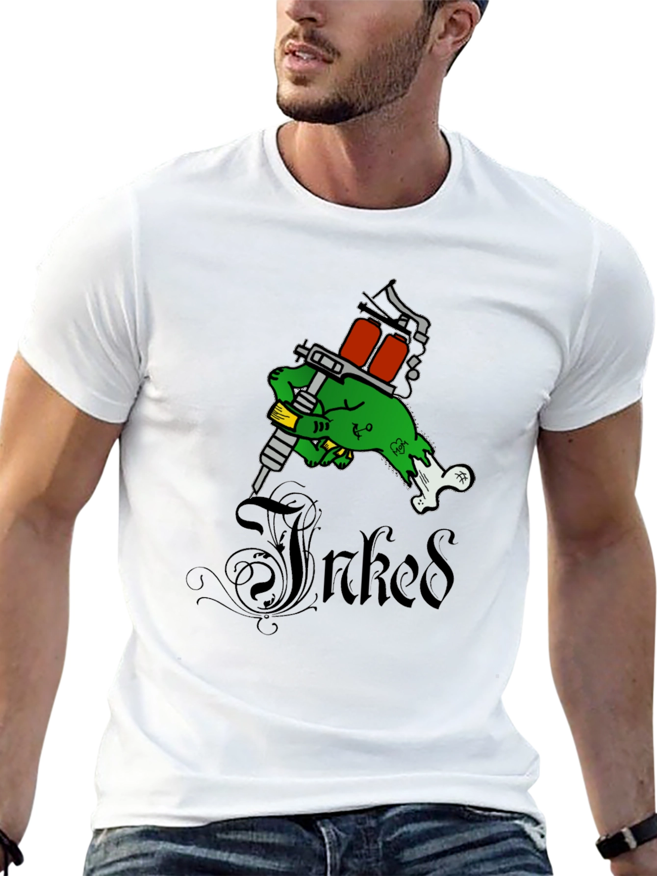Inked Zombie Hand Tattoo Artist Graphic Tee