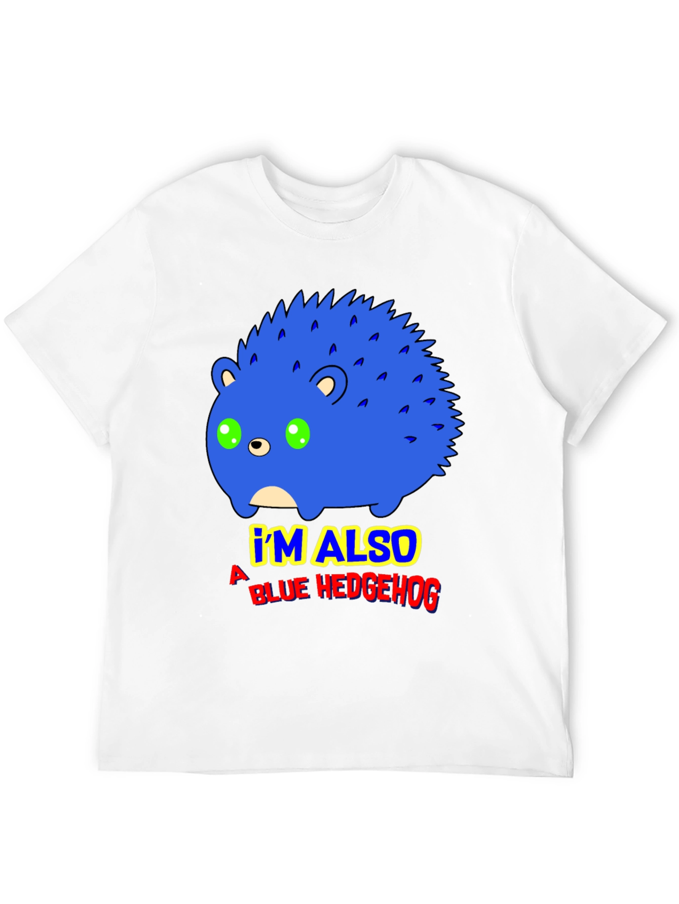 Blue Hedgehog Graphic T-Shirt - Funny Cartoon Tee
