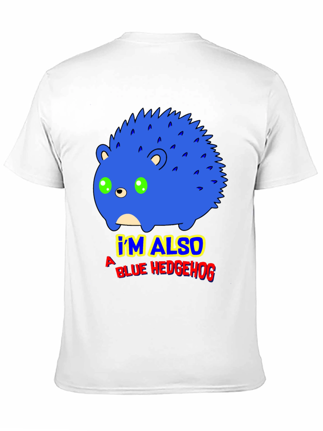 Blue Hedgehog Graphic T-Shirt - Funny Cartoon Tee