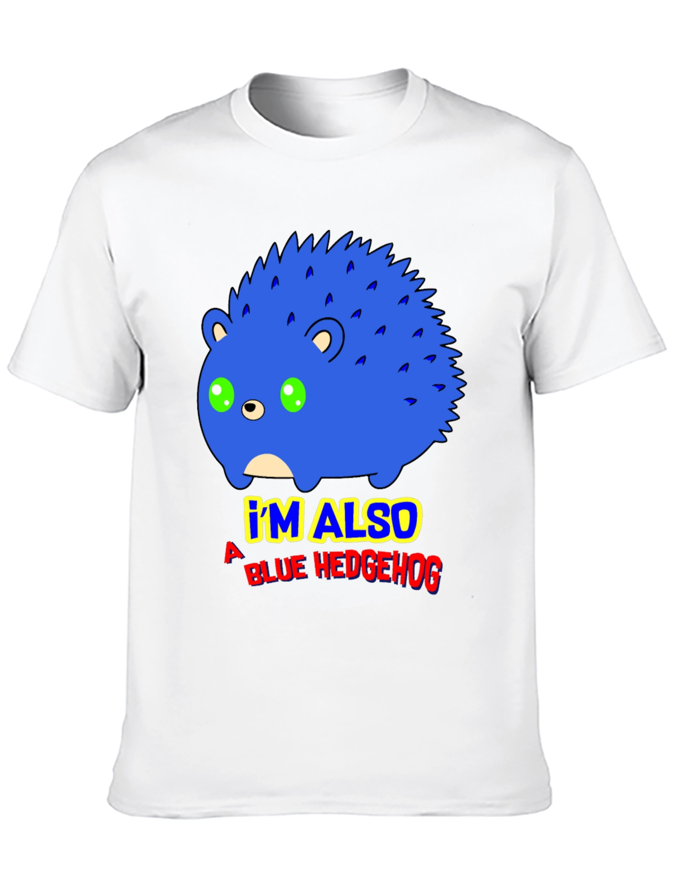 Blue Hedgehog Graphic T-Shirt - Funny Cartoon Tee