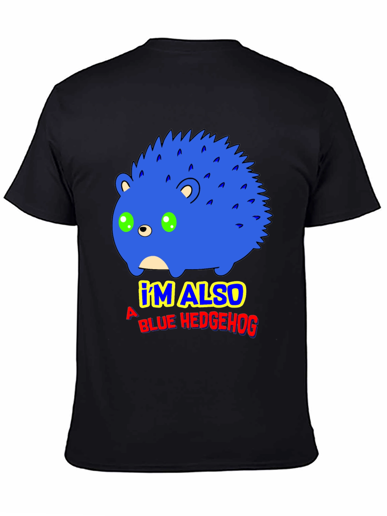Blue Hedgehog Graphic T-Shirt - Funny Cartoon Tee