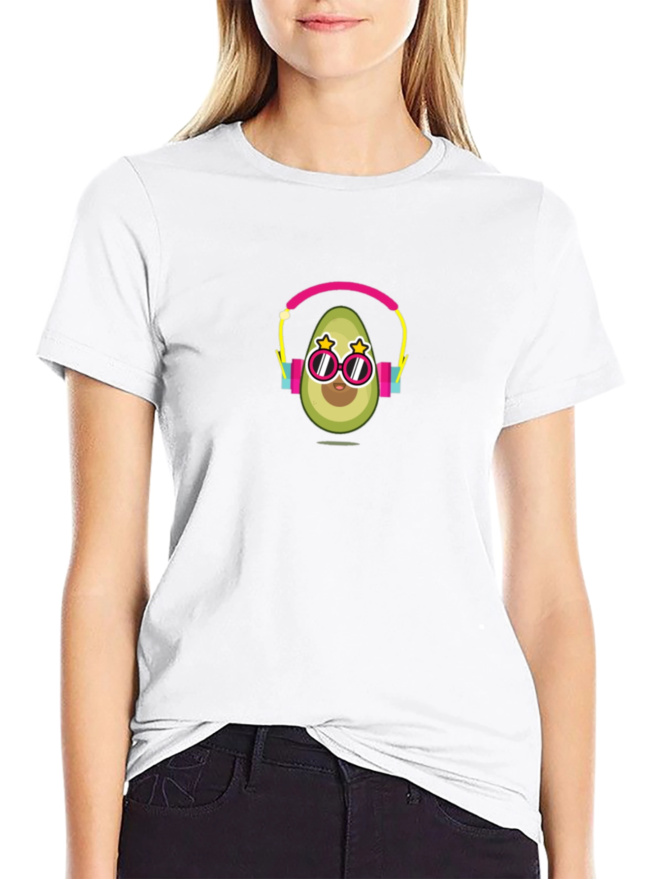 Avocado DJ Graphic Tee - Black Cotton T-Shirt