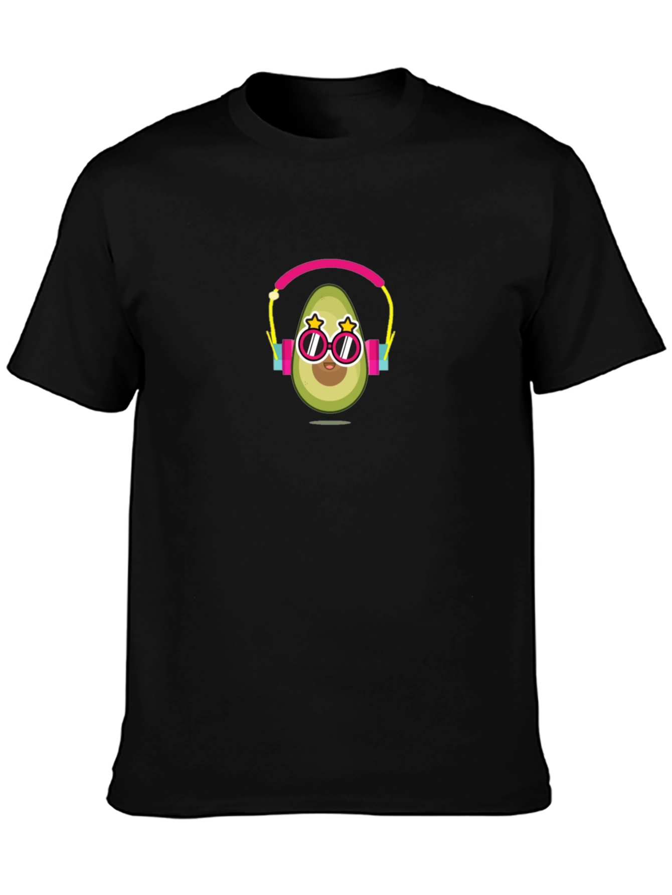 Avocado DJ Graphic Tee - Black Cotton T-Shirt