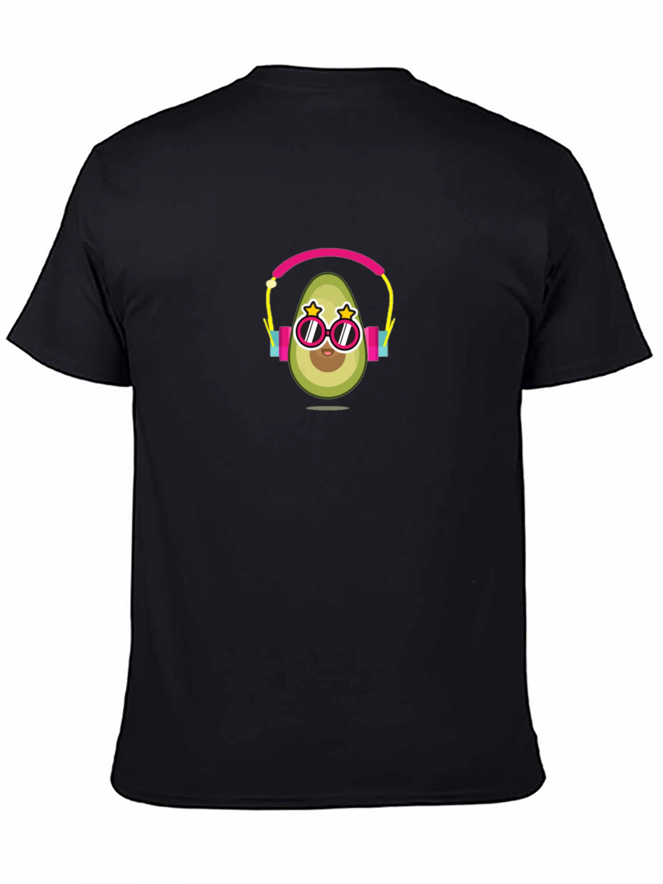 Avocado DJ Graphic Tee - Black Cotton T-Shirt