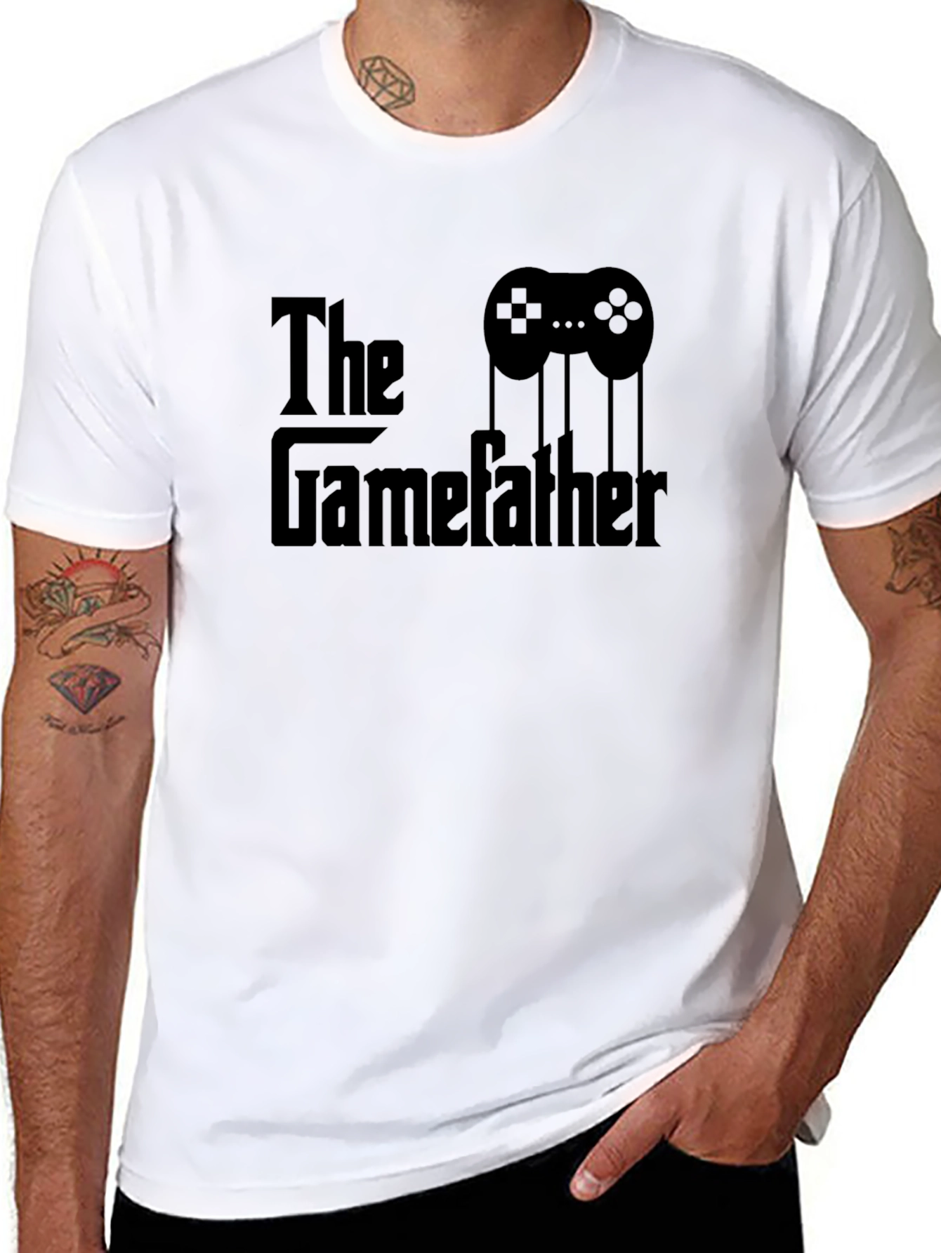 The Gamefather Black T-Shirt - Gamer Dad Tee