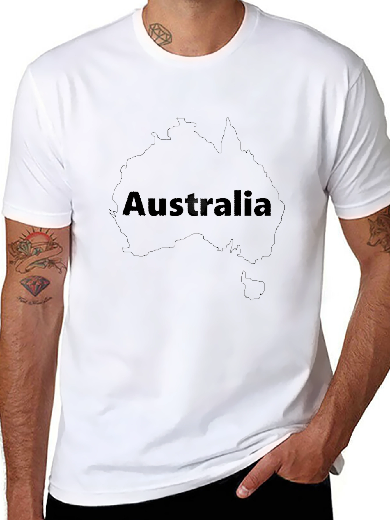 Australia Outline Map Black T-Shirt