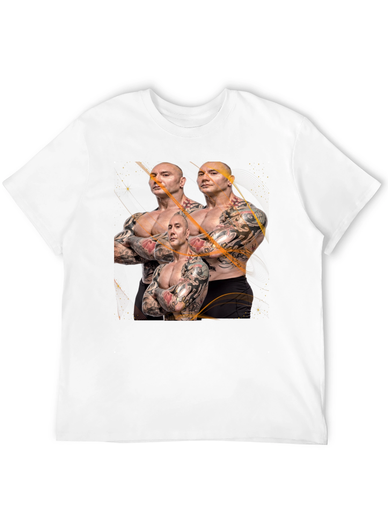 Batista Multiple Image Graphic Black T-Shirt