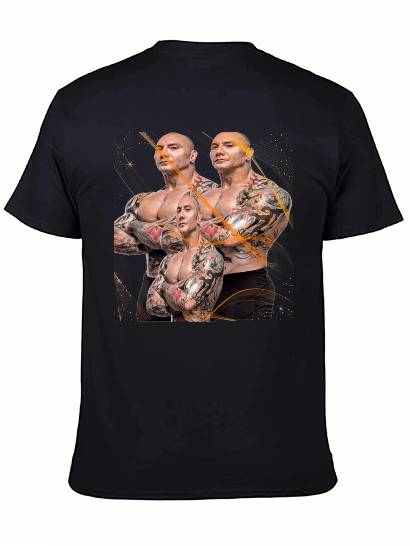 Batista Multiple Image Graphic Black T-Shirt