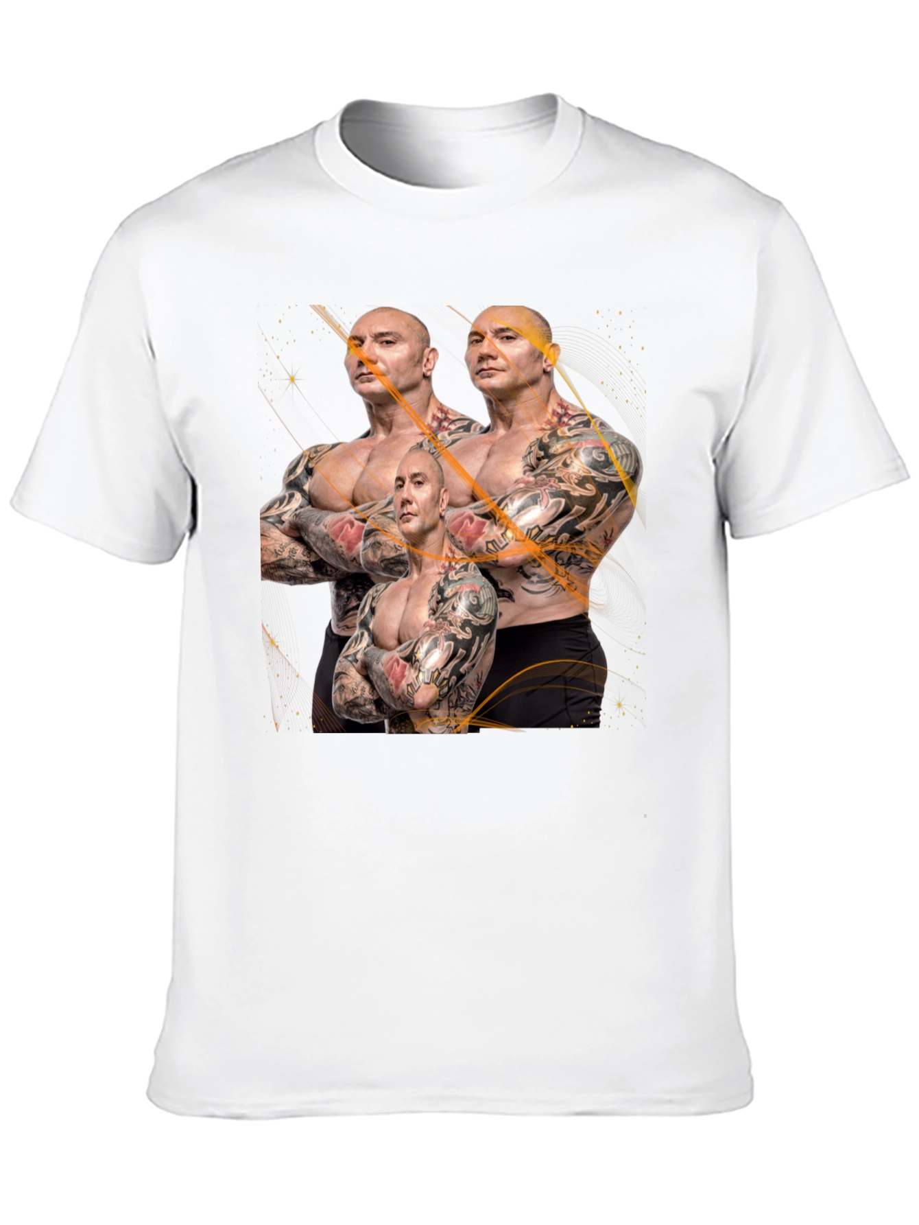 Batista Multiple Image Graphic Black T-Shirt