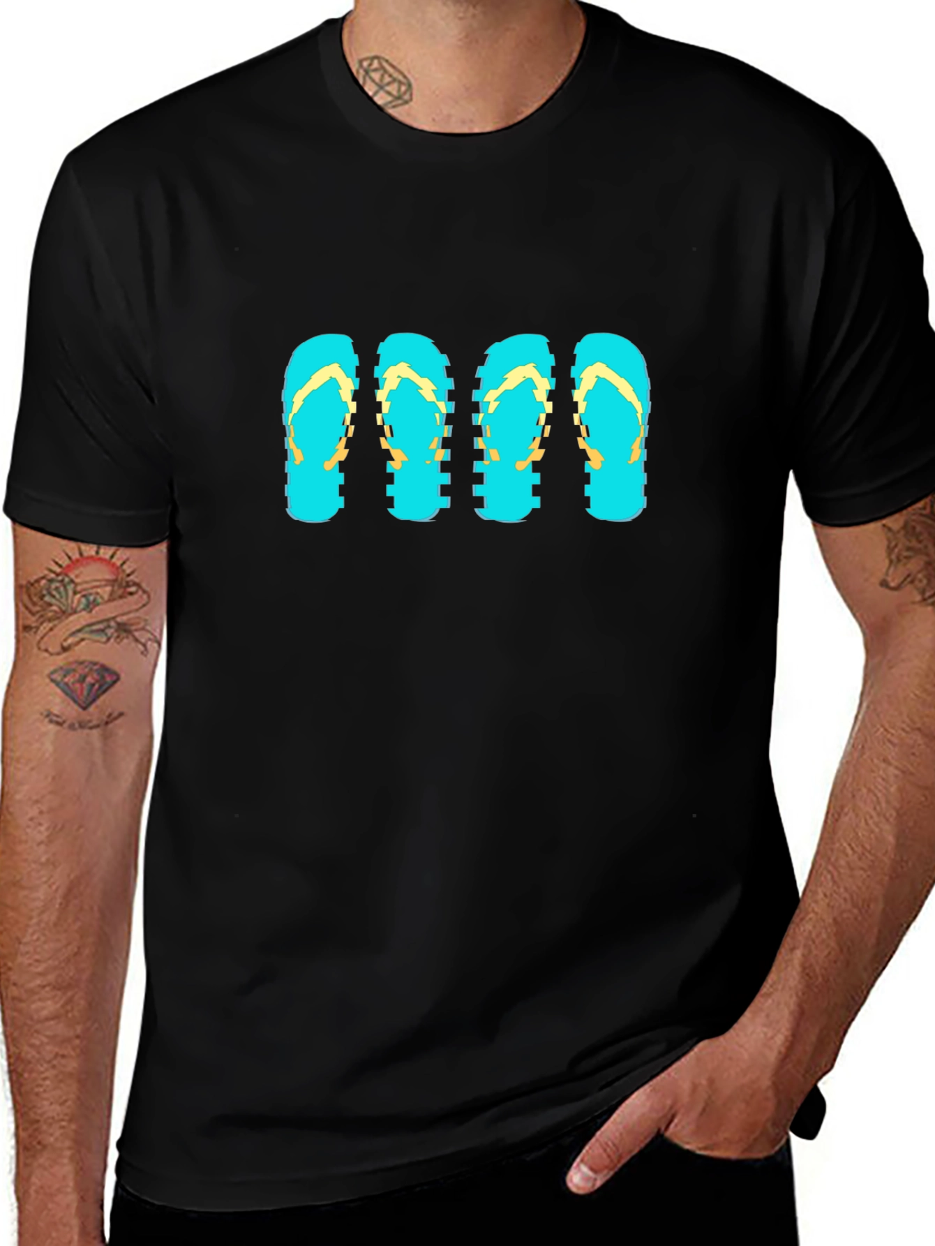 Flip Flop Graphic Tee - Black T-Shirt