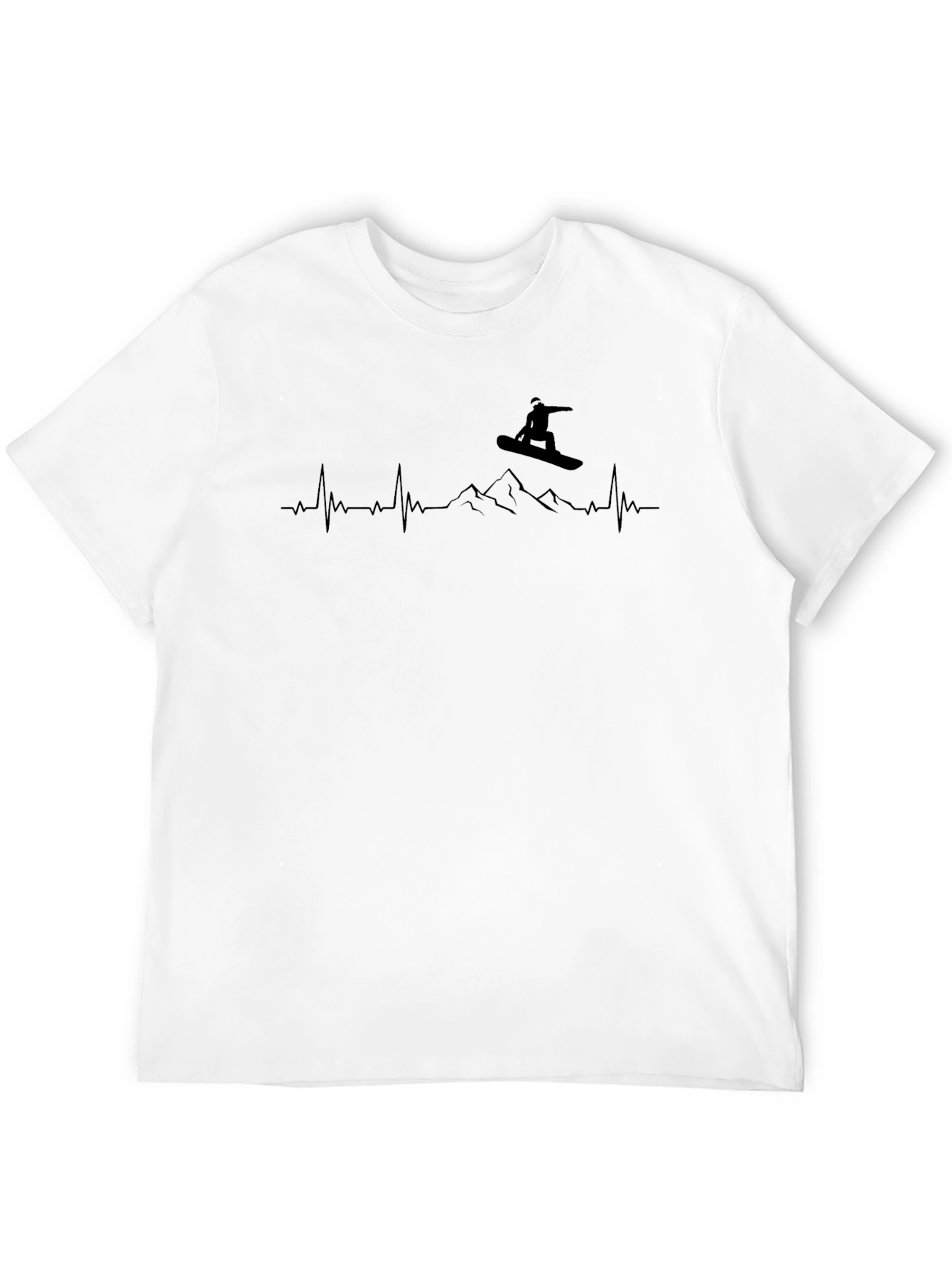 Snowboard Heartbeat T-Shirt - Black