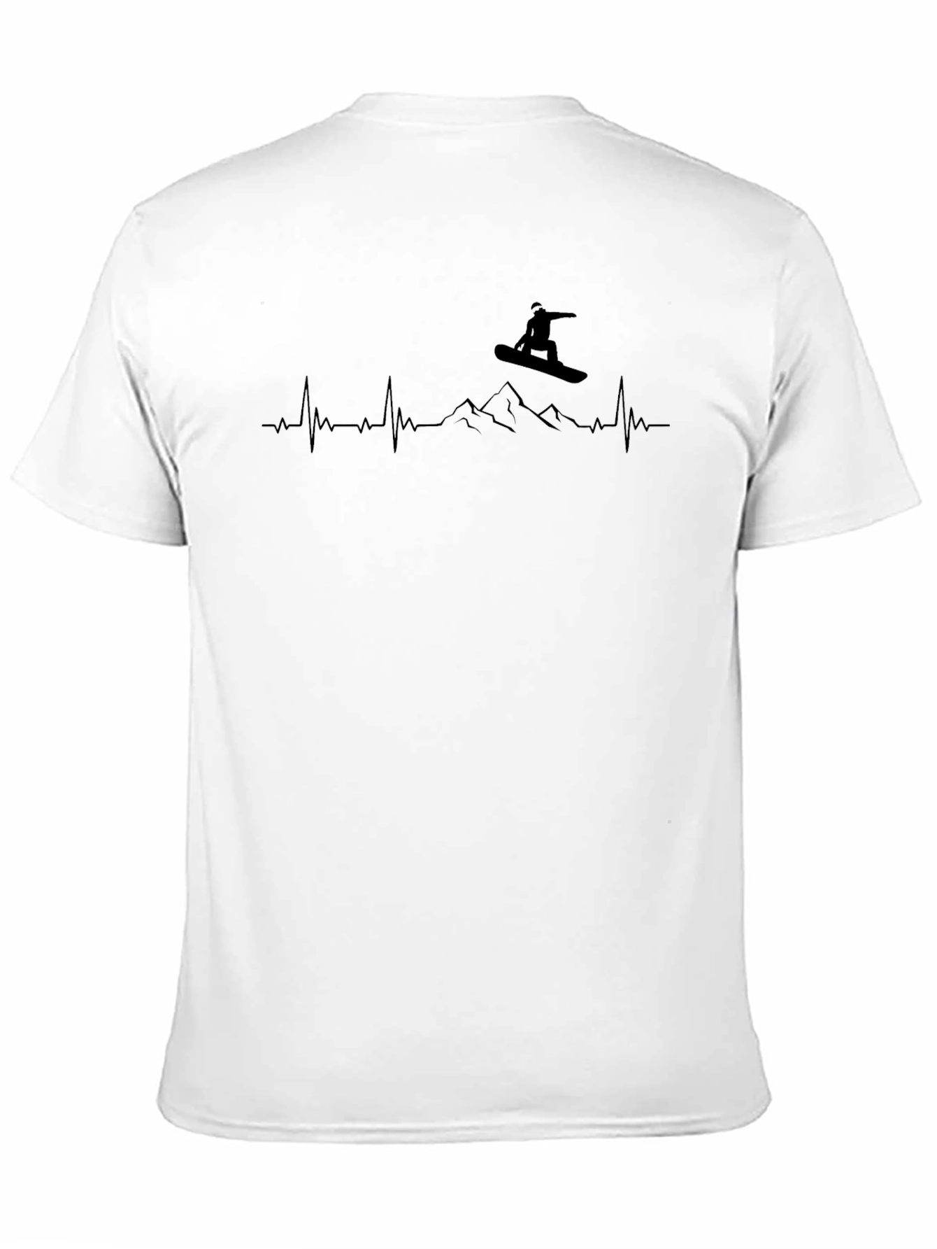 Snowboard Heartbeat T-Shirt - Black