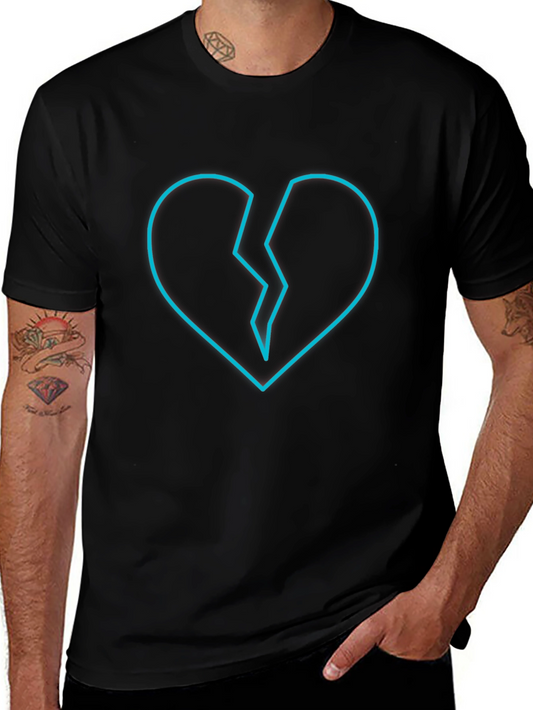 Broken Heart Graphic Tee - Modern Black T-Shirt